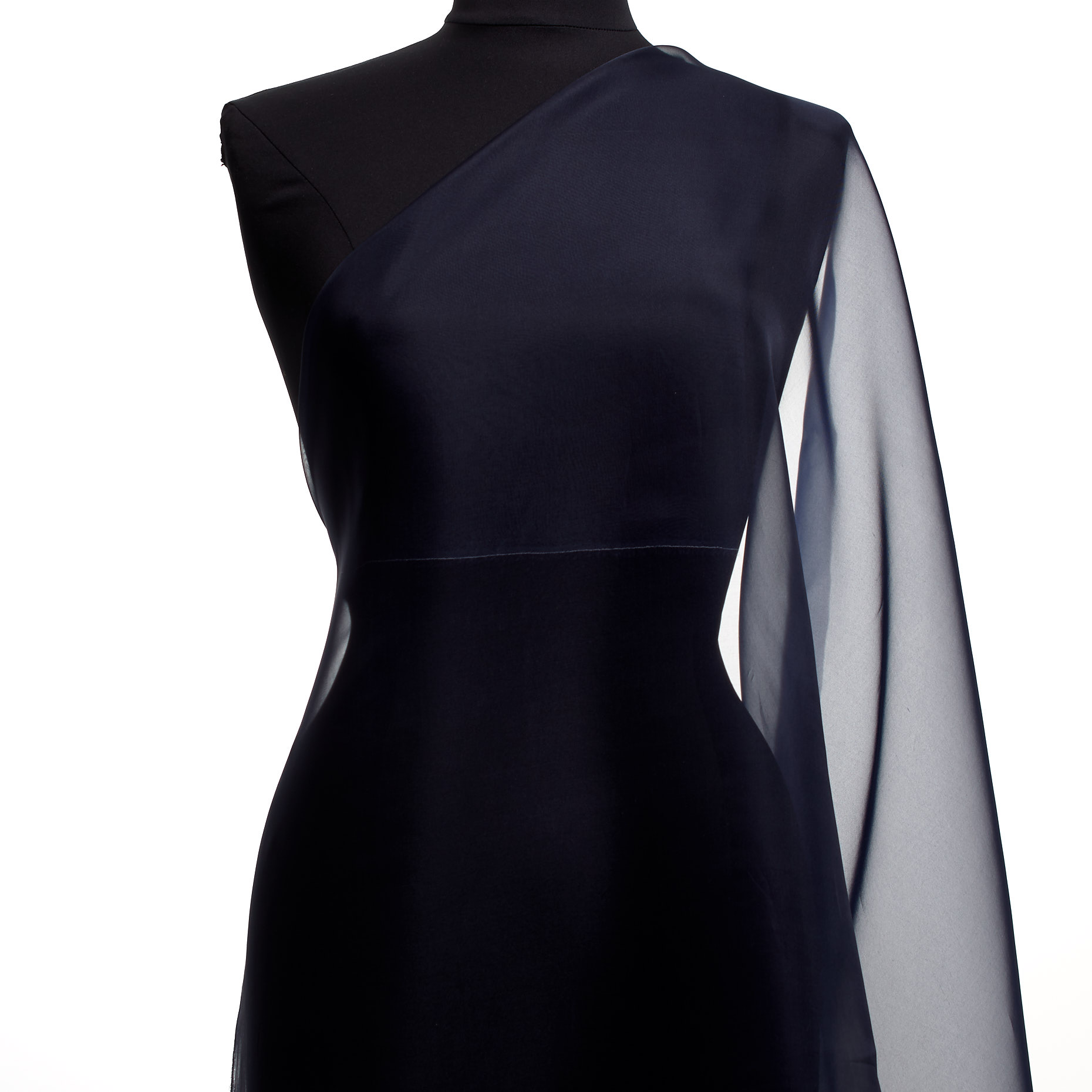 ORGANZA, SILK, FLORAL, MIDNIGHT BLUE (F000043631) - Mannequin