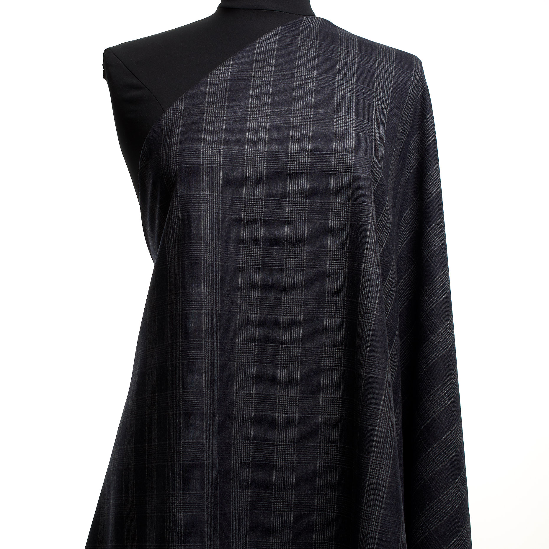FINE WOOL, ELASTIC, CHECK, BLUE NIGHTS (F000045216) - Mannequin