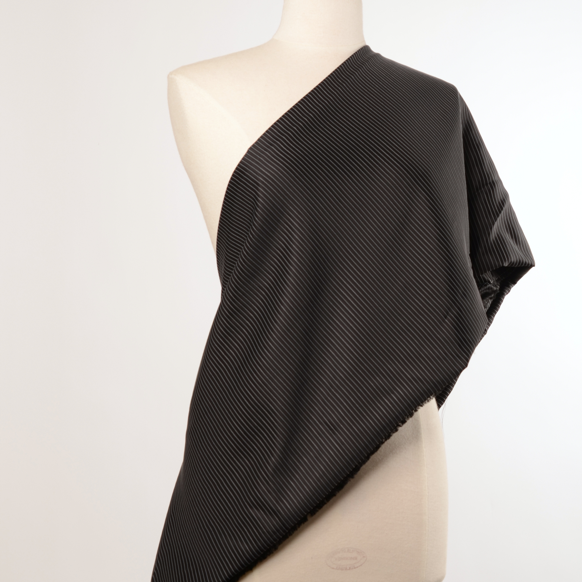 Viskose, Futter, Streifen, Black Raven (F000009585) - Schaufensterpuppe