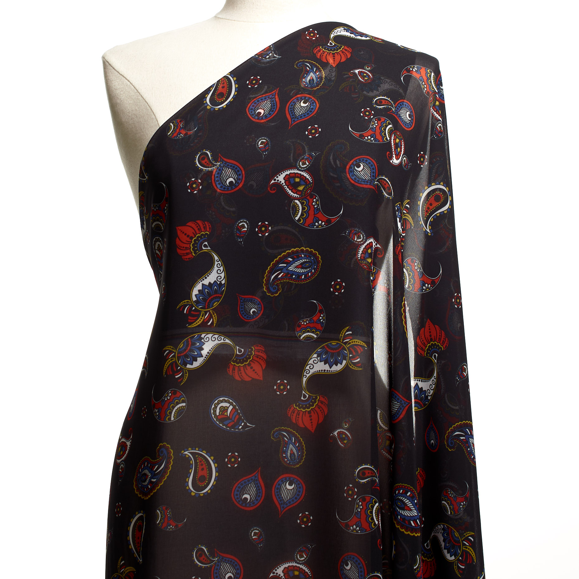 CHIFFON, PAISLEY, RED ALERT&RAVEN BLACK (F000041288) - Mannequin
