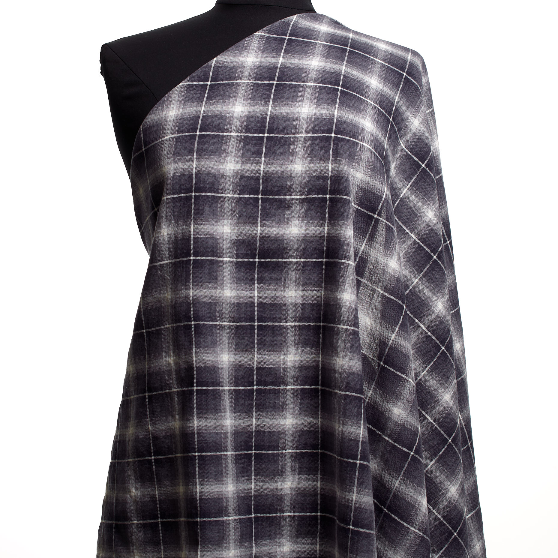 CRÊPE, COTTON, CHECK, RAIN WASHED&IVORY (F000043872) - Mannequin