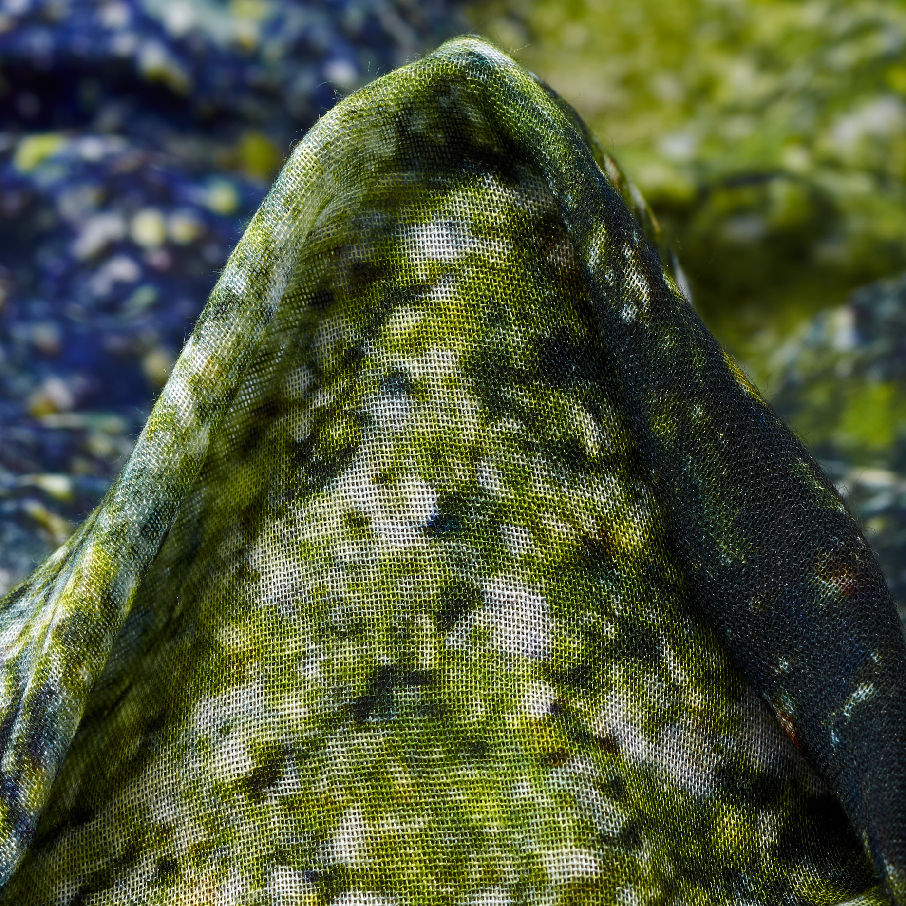 CHIFFON, COTTON, PRINTED, BLUE QUARTZ&LETTUCE GREEN (F000041388)