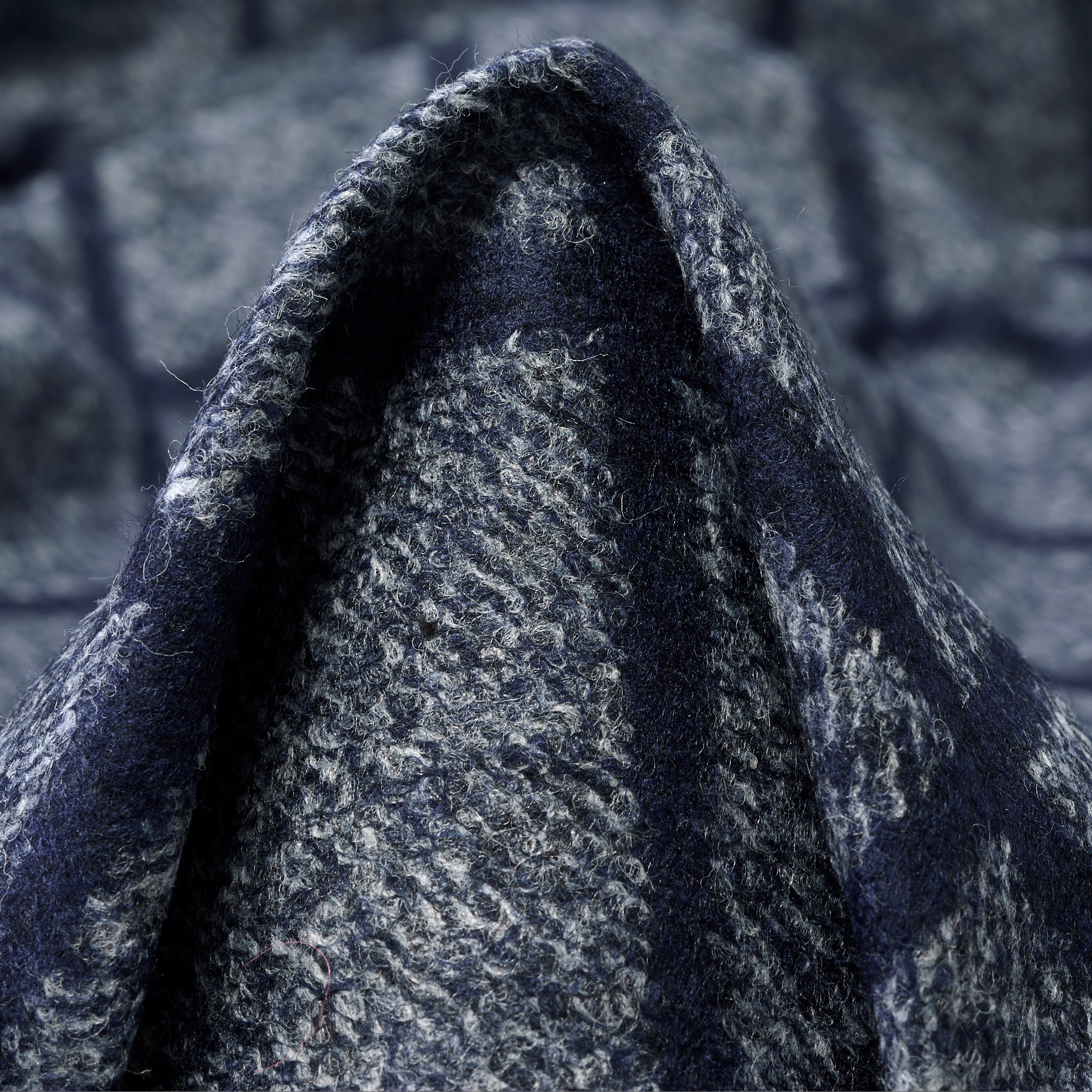 JERSEY, JACQUARD, WOOL BLEND, DEEP COBALT (F000044727)