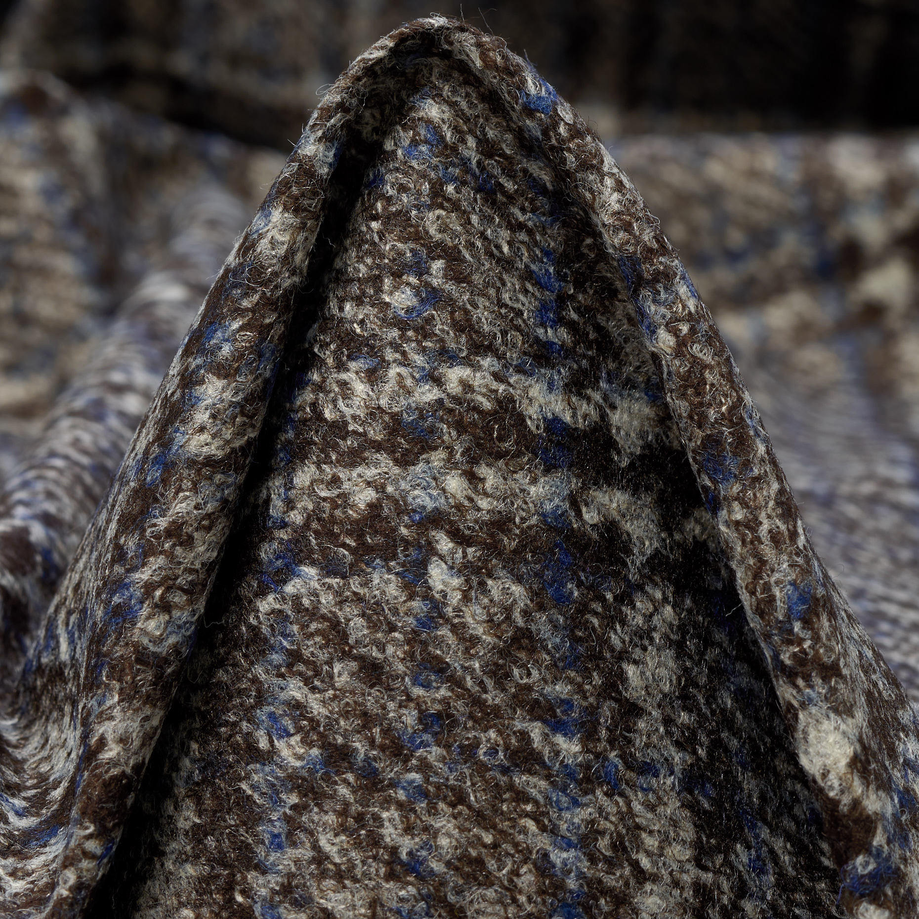 JERSEY, WOOL BLEND, CHECK, BLACKENED PEAR&COLONY BLUE (F000048027)