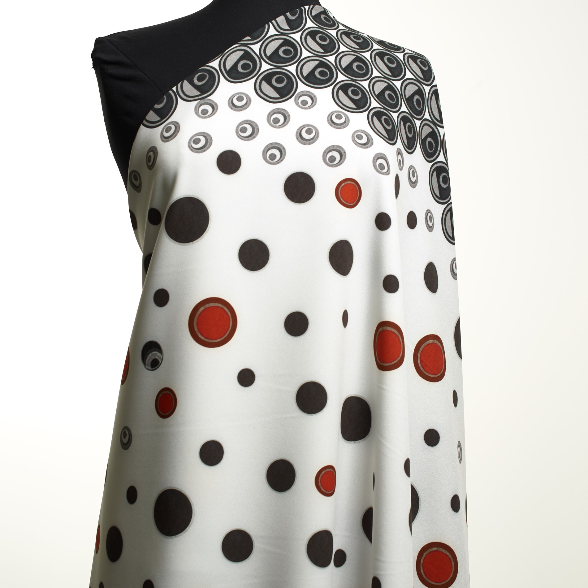 Techno Stretch, Stampato, Orange Red&Snow White (F000031236) - Manichino