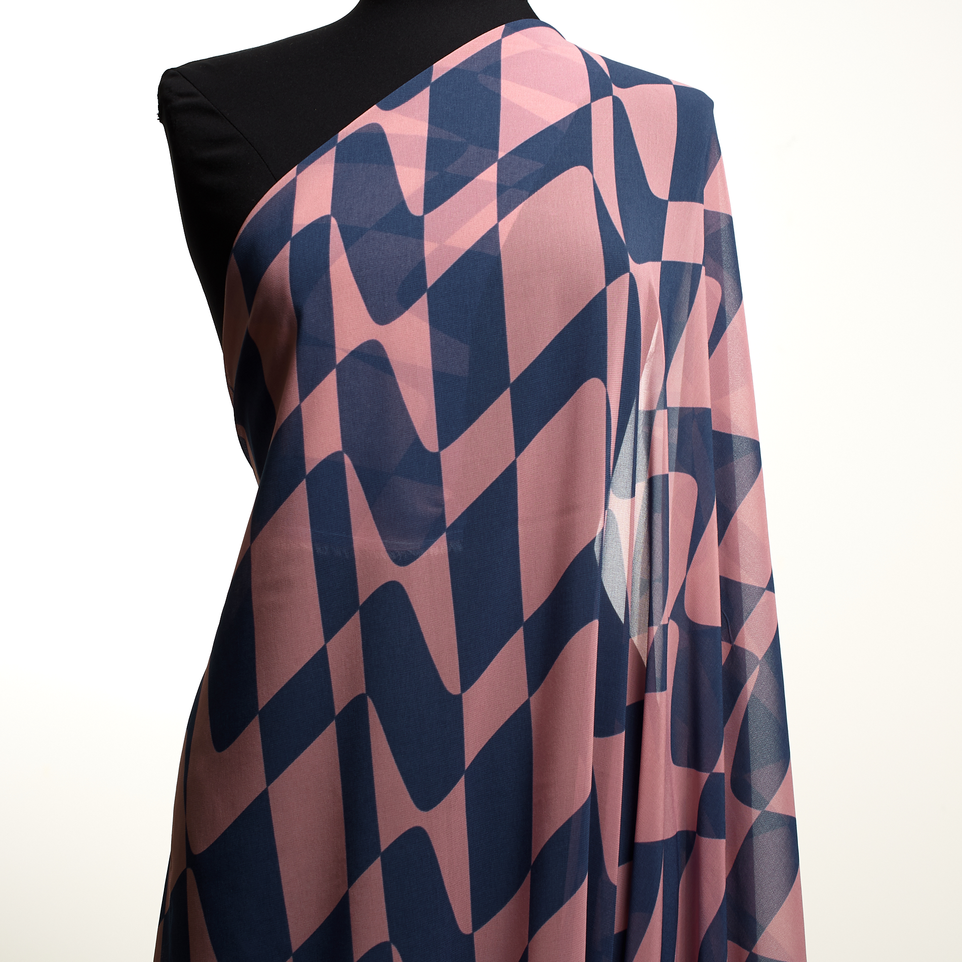 CHIFFON, PRINTED, BLUE INDIGO (F000033566) - Mannequin