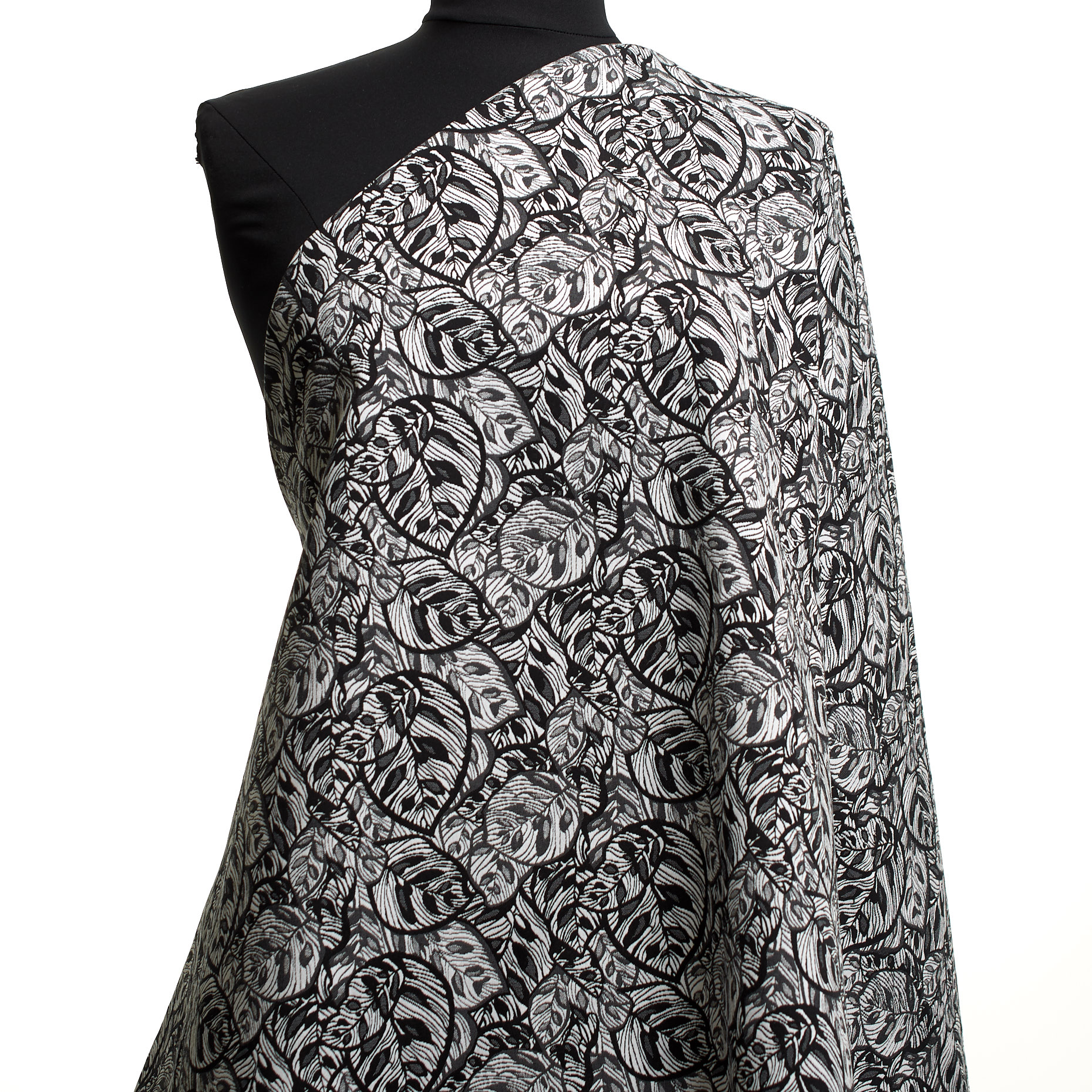 Jacquard, Coton, Elástique, Lucent White&Raven Black (P000003050) - Mannequin