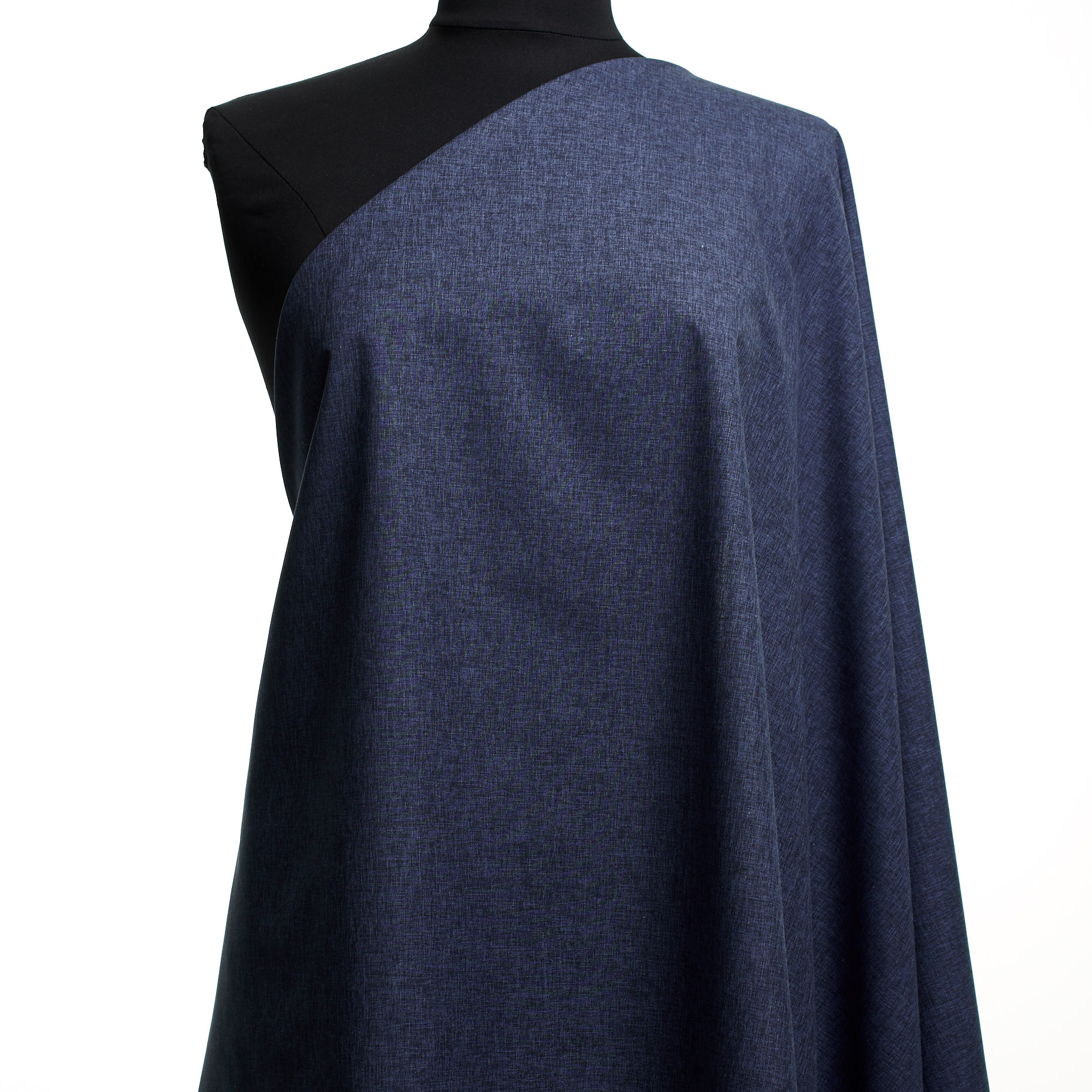 COOL WOOL, COTTON BLEND, MELANGE, BLUE INDIGO (F000044357) - Mannequin