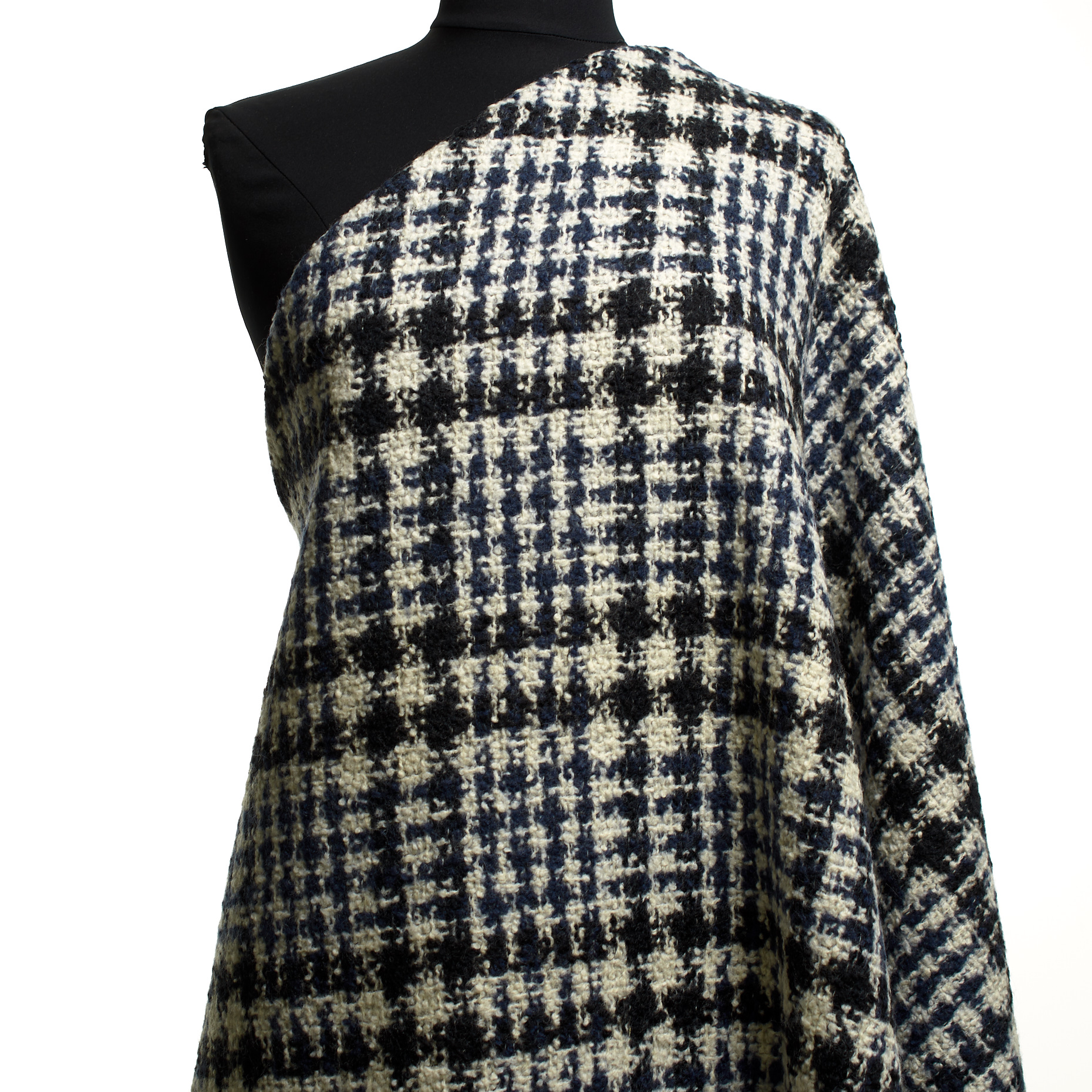 Букле, Шерсть Виргинская, Клетка, Blue Indigo&Brilliant White (F000029093) - Манекен