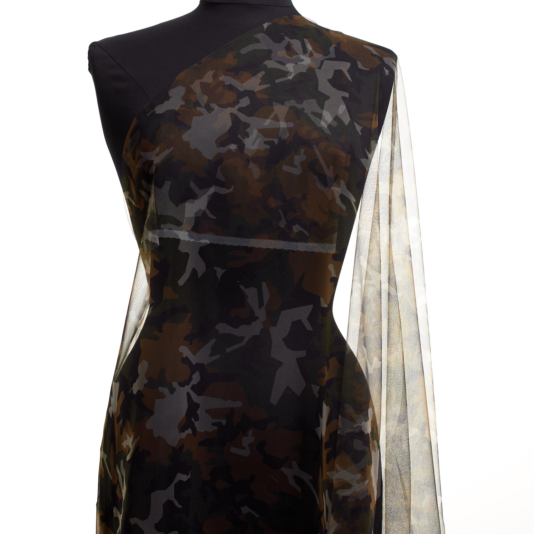 Tulle, Stampato, Camouflage, Biscuit&Marshmallow (F000042186) - Manichino