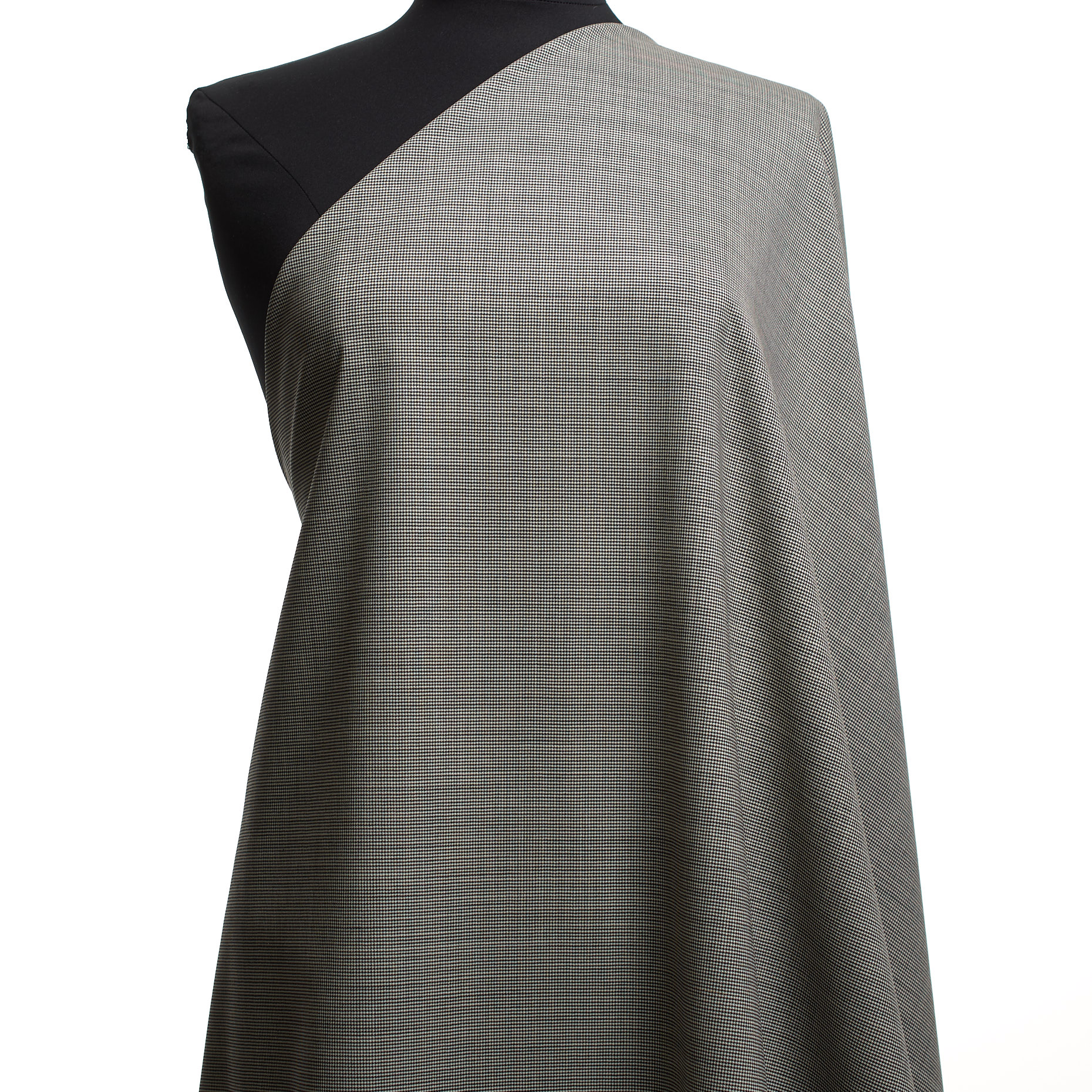 FINE WOOL, ELASTIC, HOUNDSTOOTH, IVORY&RAVEN BLACK (F000038457) - Mannequin
