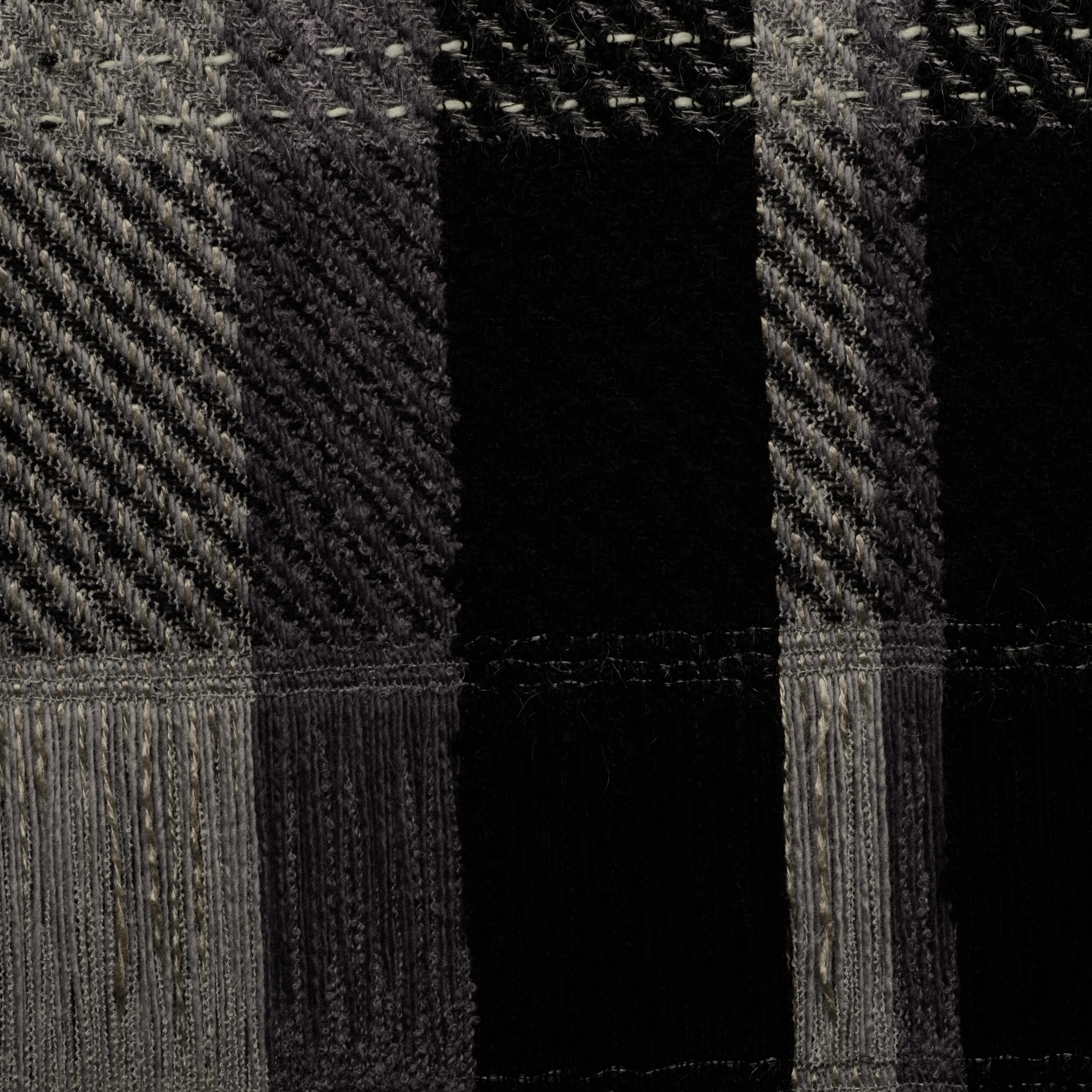 BOUCLÉ, VIRGIN WOOL, SILVER BLUE&RAVEN BLACK (F000018758) - Texture