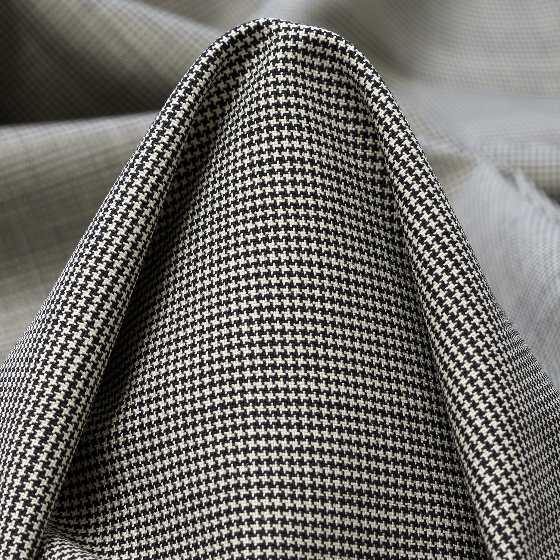 FINE WOOL, ELASTIC, HOUNDSTOOTH, IVORY&RAVEN BLACK (F000038457)