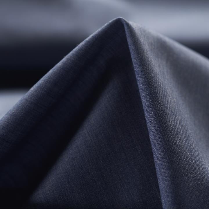FLANNEL, COTTON BLEND, MELANGE, INDIGO BLUE (F000030367)