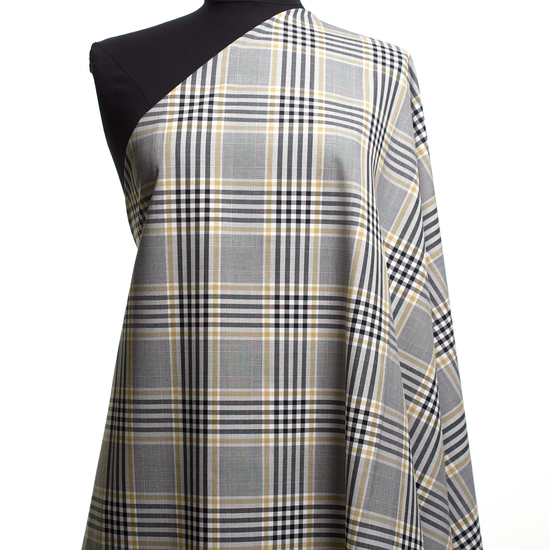 Поплин, Вискоза Смесовая, Клетка, Sand&Raven Black (F000040466) - Манекен