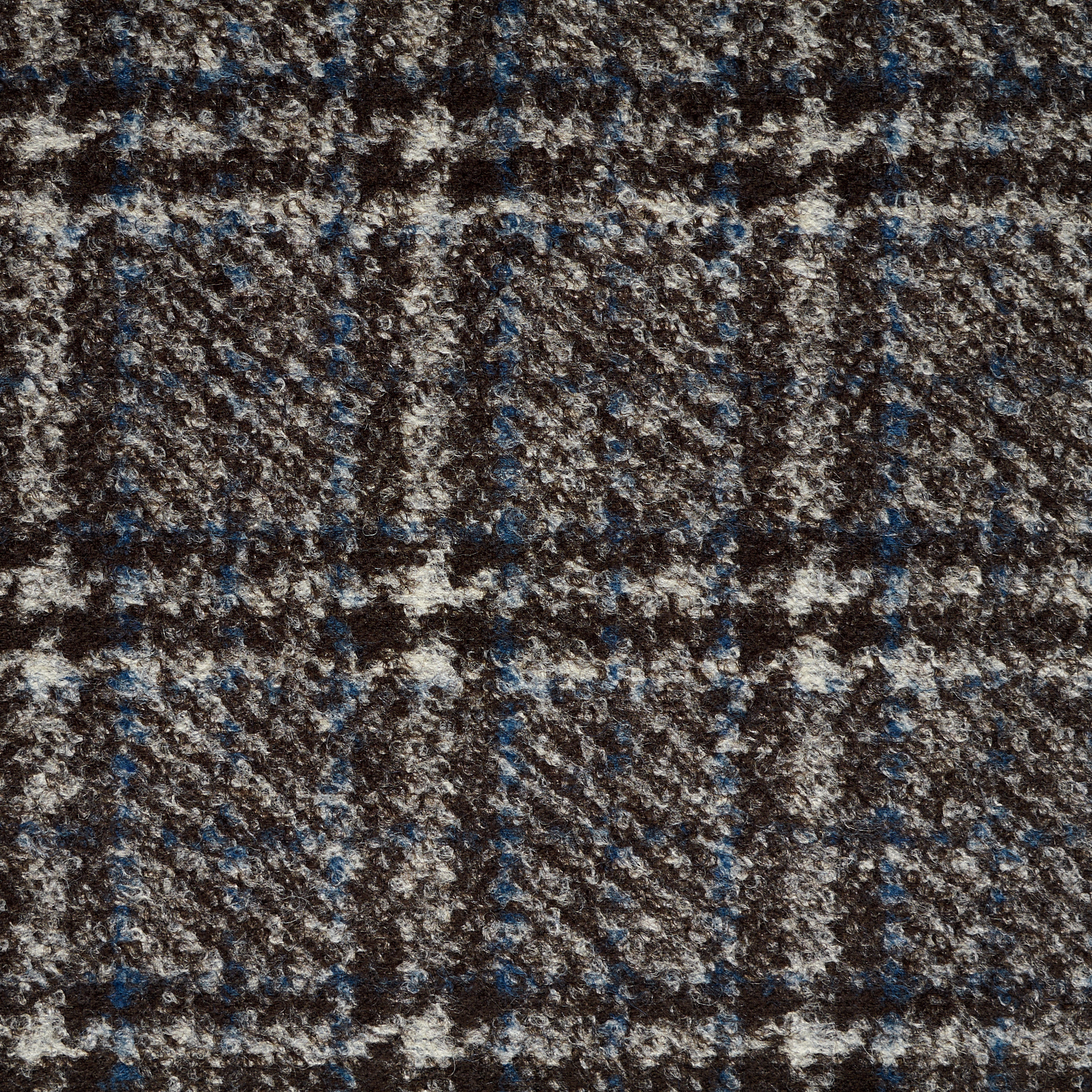 JERSEY, WOOL BLEND, CHECK, BLACKENED PEAR&COLONY BLUE (F000048027) - Texture