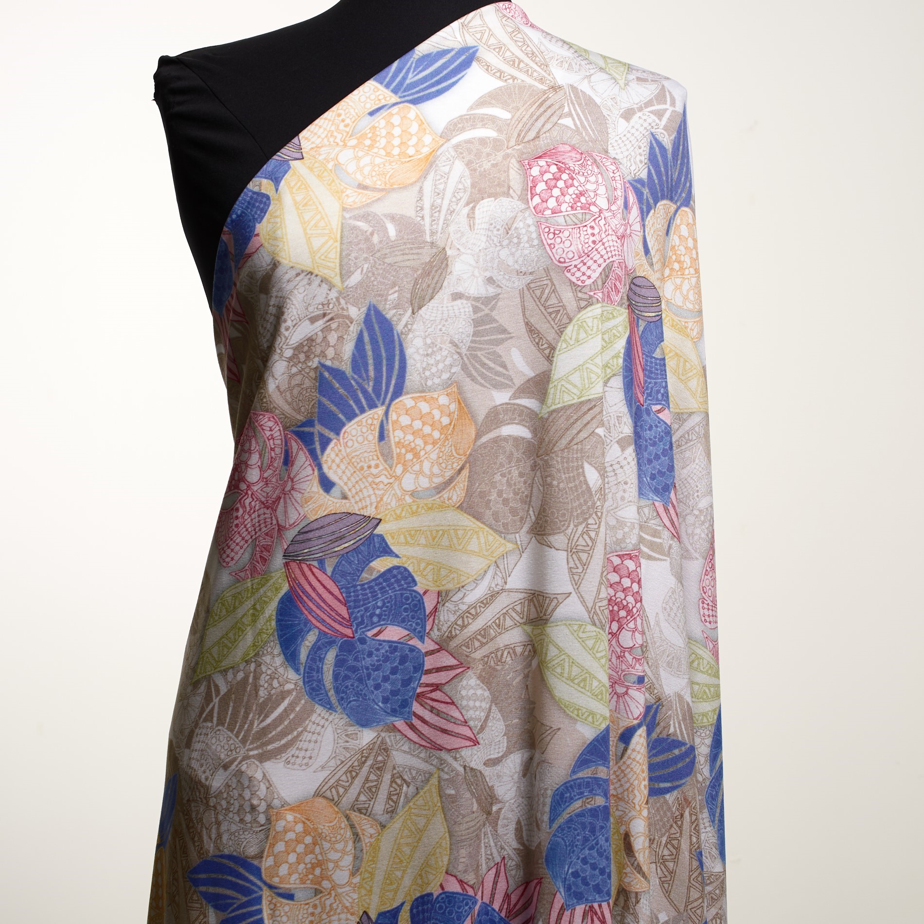 Single Jersey, Viscosa, Stampato, Multicolor (F000033411) - Manichino