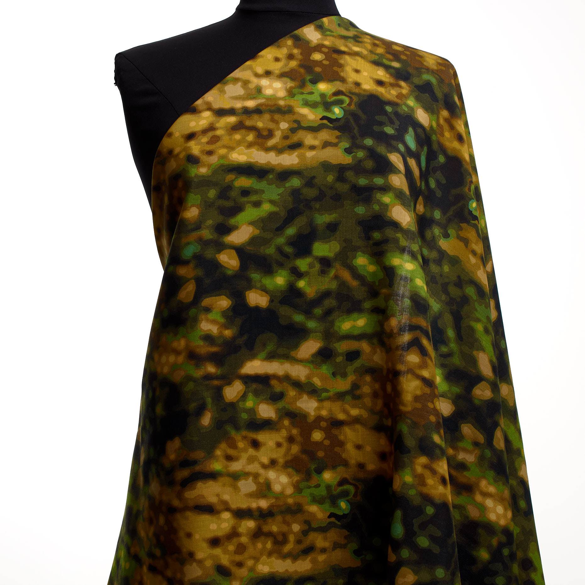 Lana Fina, Mohair, Camouflage, Burnt Olive&Artichoke (F000043680) - Maniquí