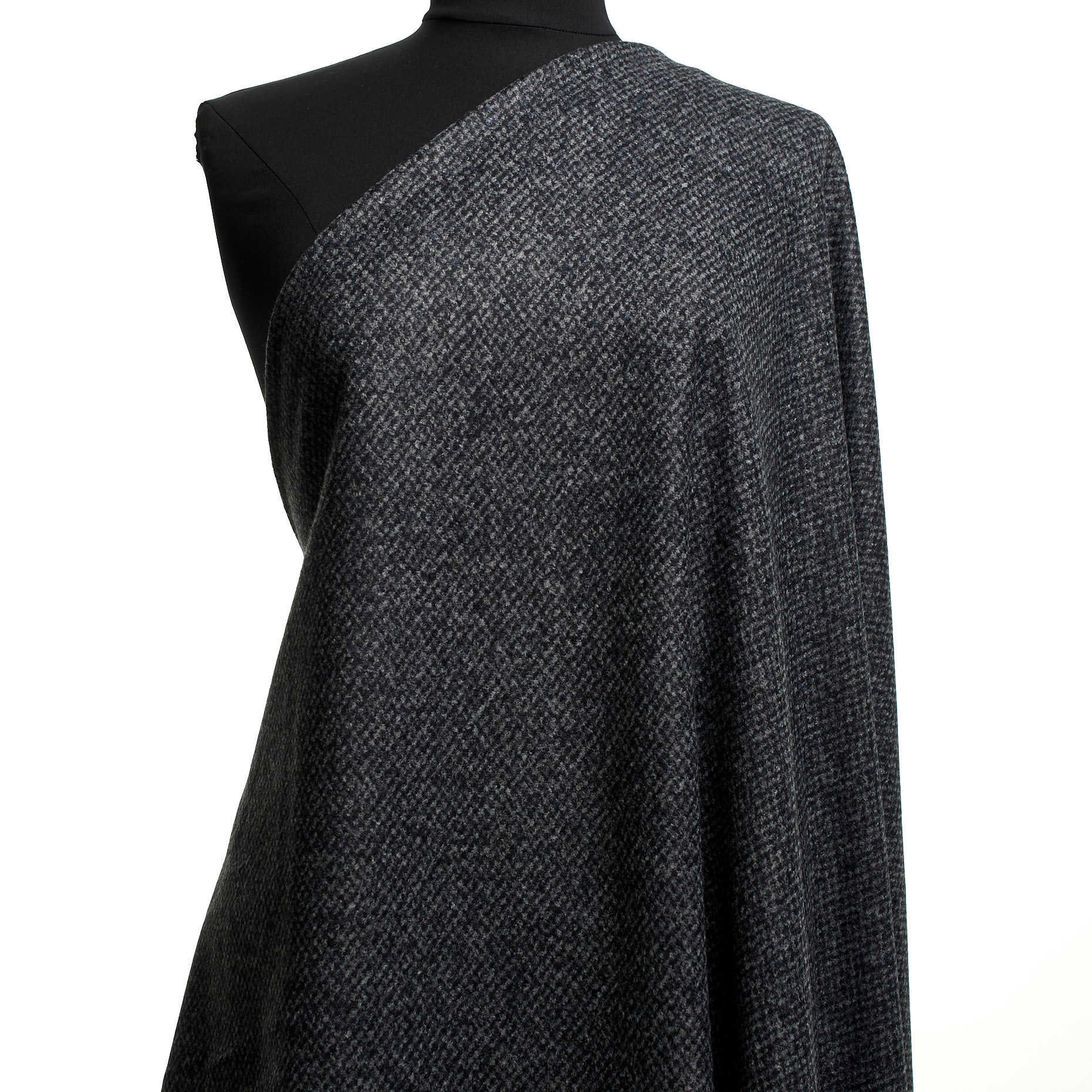 Трикотаж, Шерсть Смесовая, Мелкий Рисунок, Midnight Navy (F000044559) - Манекен