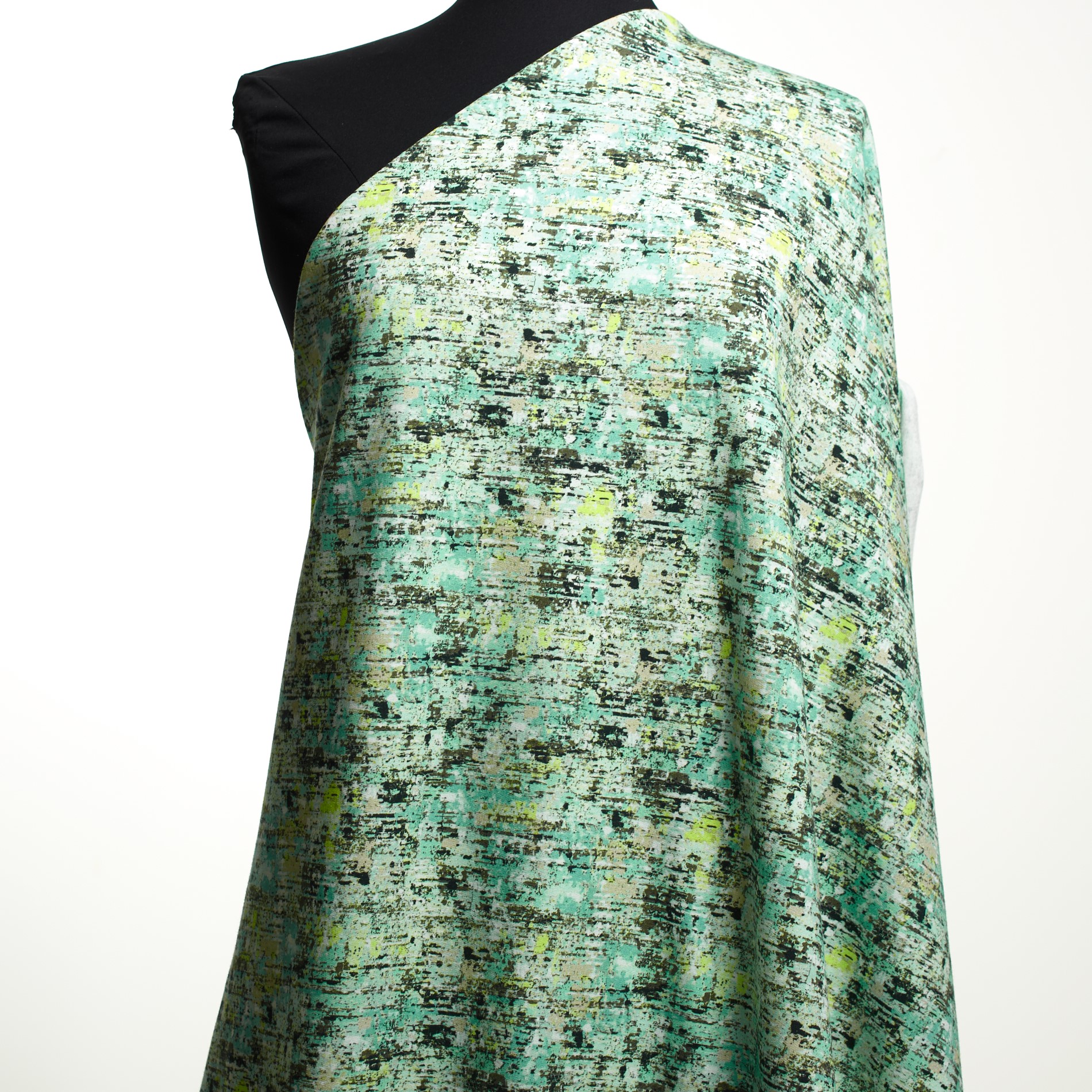 SINGLE JERSEY, COTTON, PRINTED, PALE LIME YELLOW (F000032378) - Mannequin