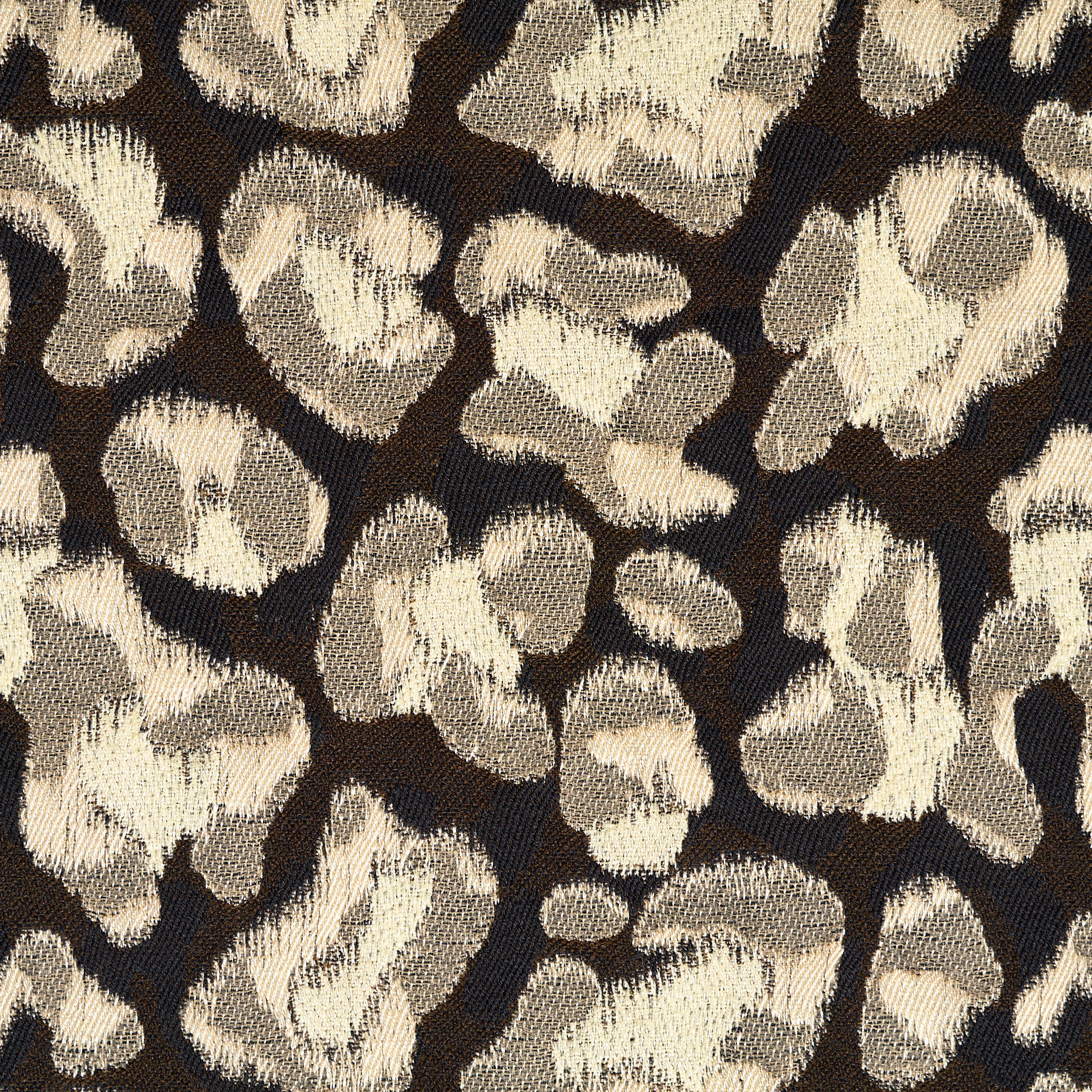 JACQUARD, COTTON, CAMOUFLAGE, BLACK OLIVE&VANILLA ICE (F000049049) - Texture