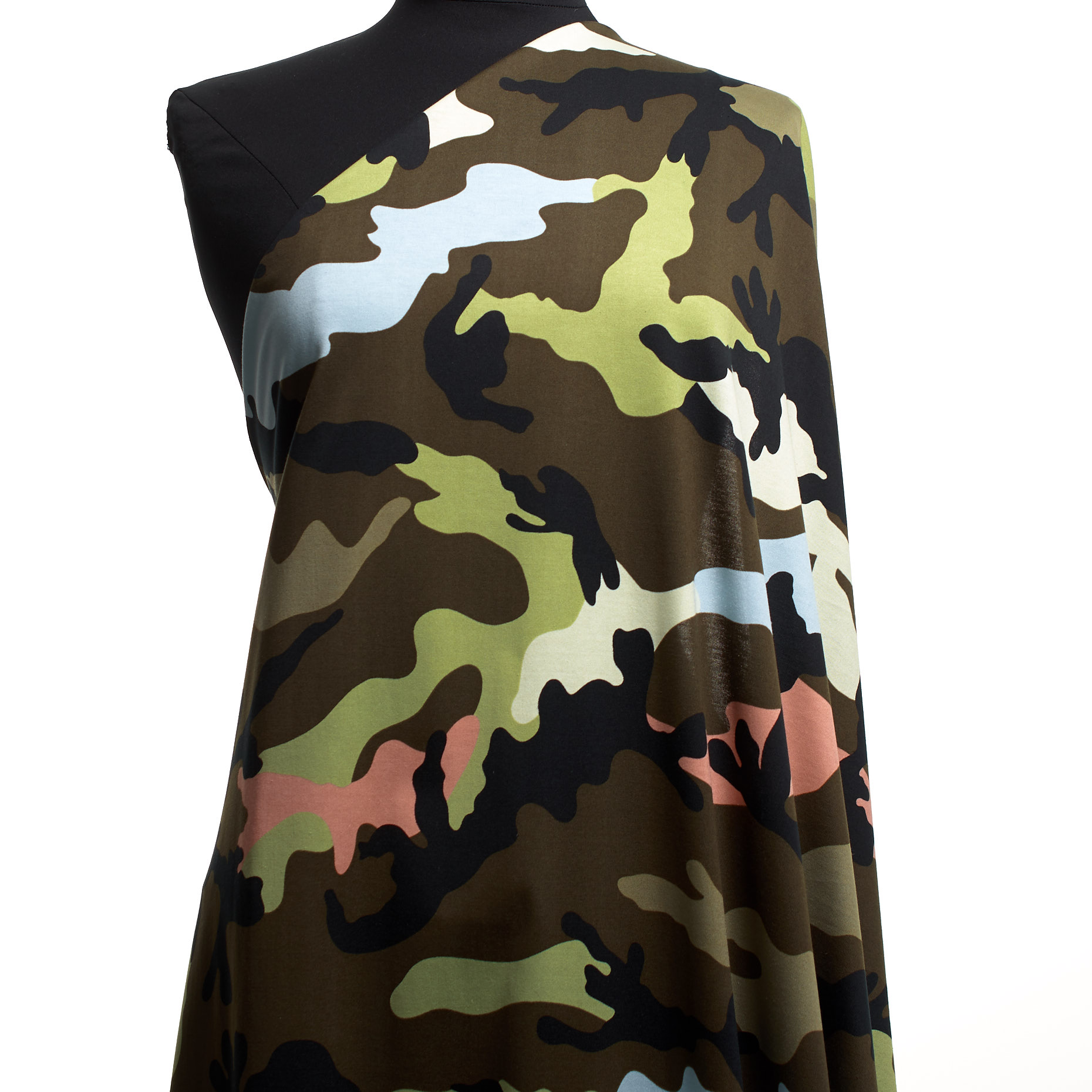 SINGLE JERSEY, COTTON, CAMOUFLAGE, PALE KIWI&LIGHT LILAC (F000038668) - Mannequin