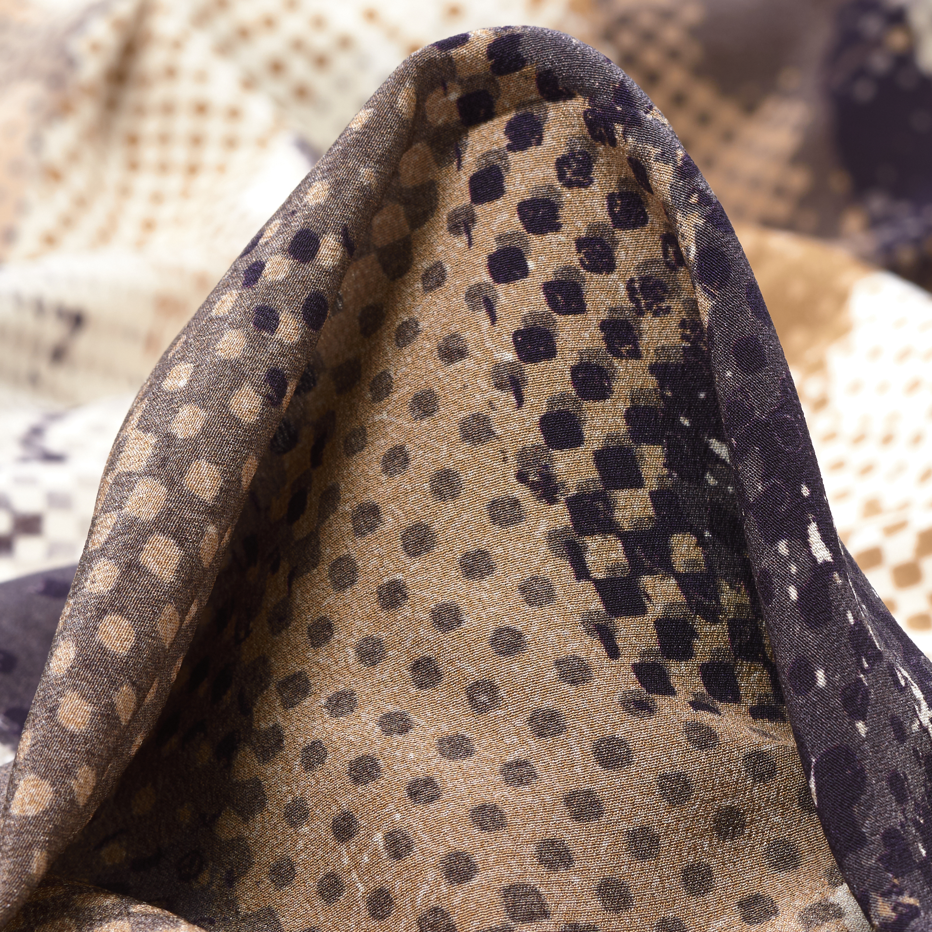 Шелк, Креп, Принт, Vintage Violet (F000031866)