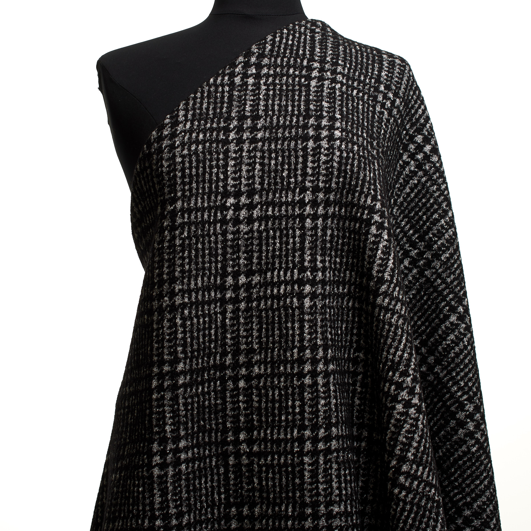 Jacquard, Wolle, Karo, Jet Black&Vapor Blue (F000047648) - Schaufensterpuppe