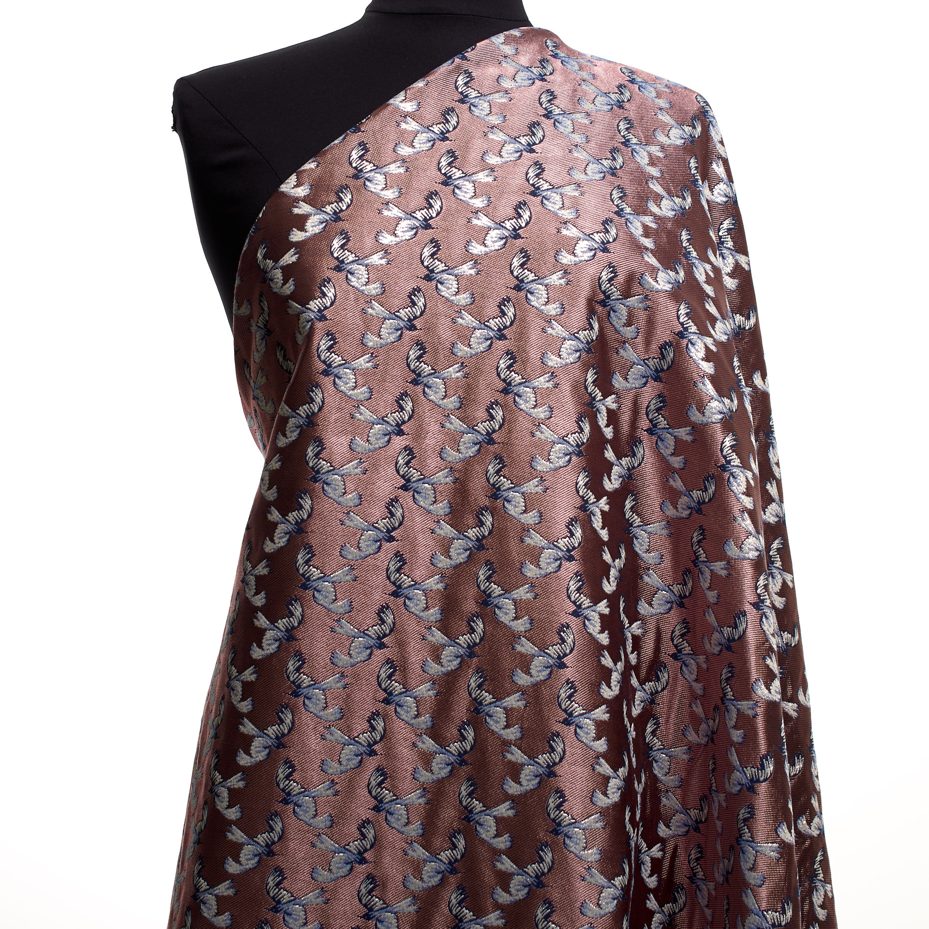 JACQUARD, COTTON BLEND, SHIMMERING, TERRA COTTA&BLACK IRIS (P000002510) - Mannequin