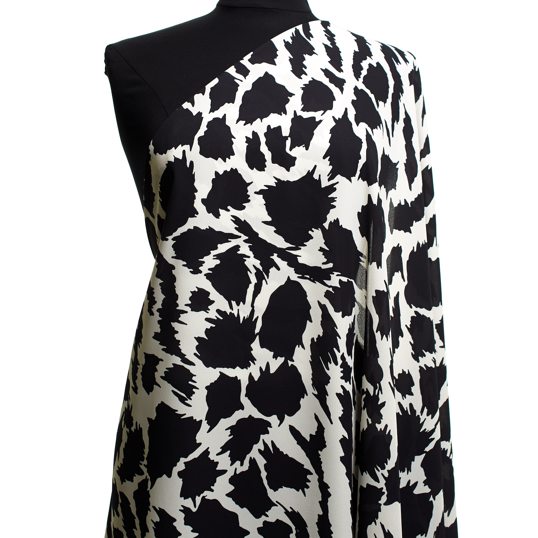 CRÊPE, PRINTED, RAVEN BLACK&IVORY (F000043786) - Mannequin