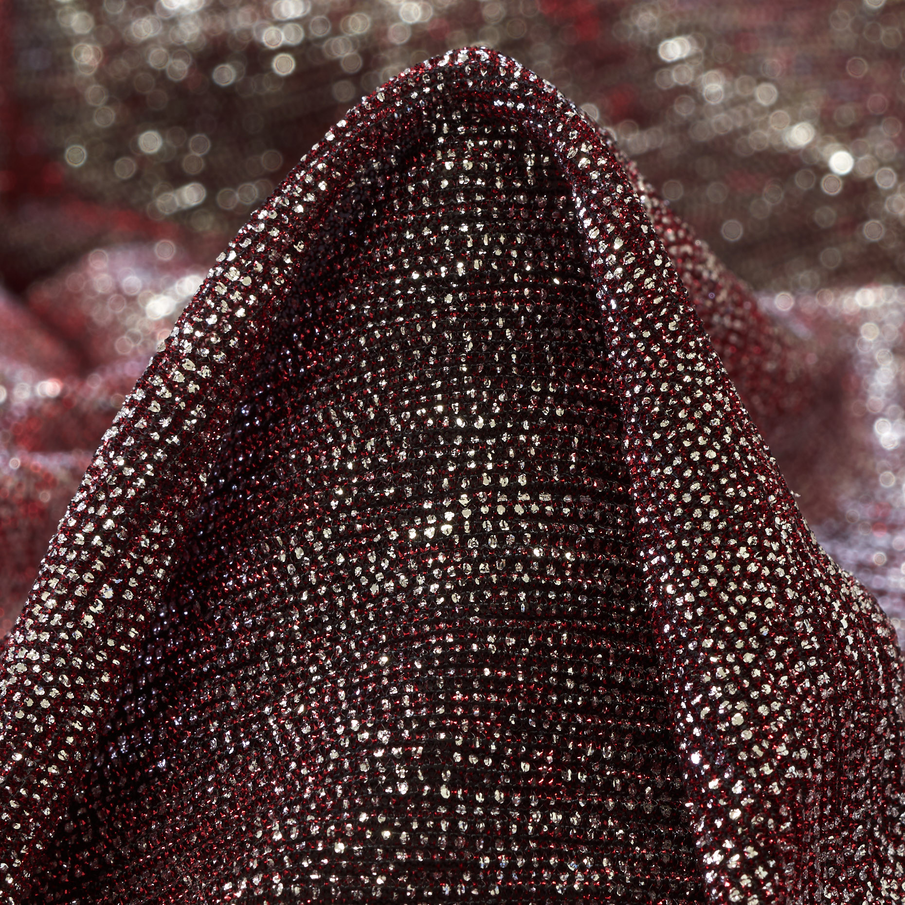 Jersey, Lurex, Połysk, Savvy Red&Silver (F000037385)