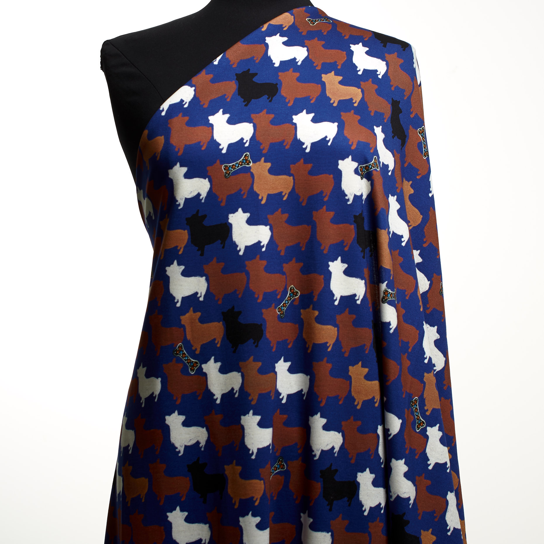 JERSEY, VISCOSE, PRINTED, ULTRAMARINE (F000038090) - Mannequin