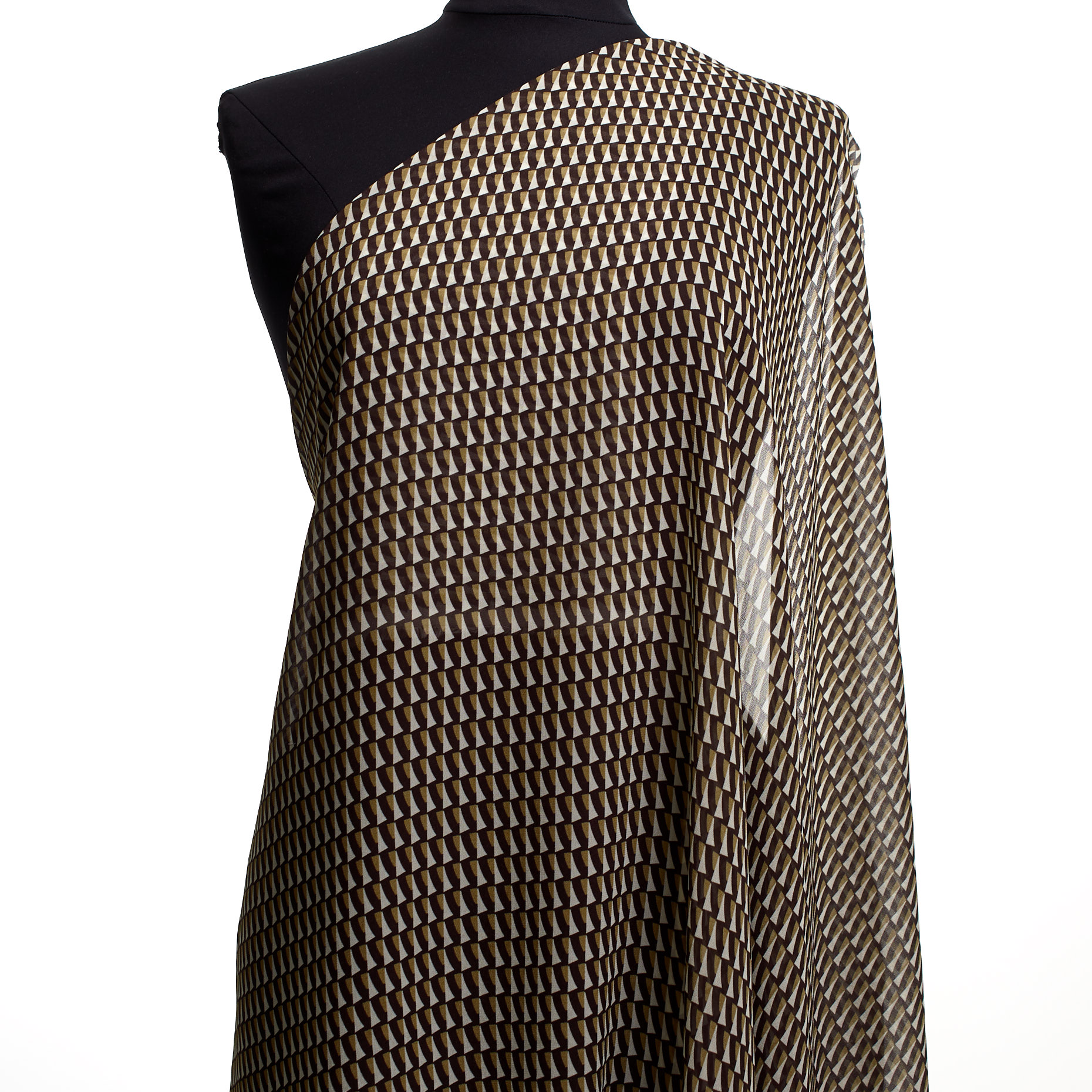 Krepa, Wiskoza, Wydrukowany, Macchiato&Raven Black (F000042315) - Manekin