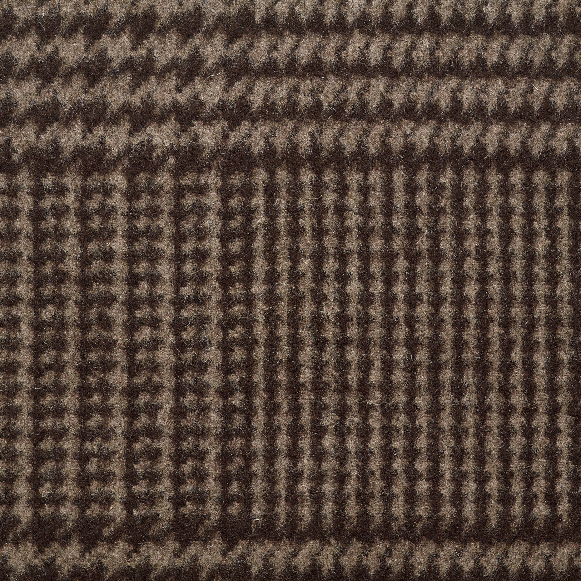 Gotowana wełna, Kratka, Szczotkowany, Shitake&Deep Mahogany (F000048003) - Tkana