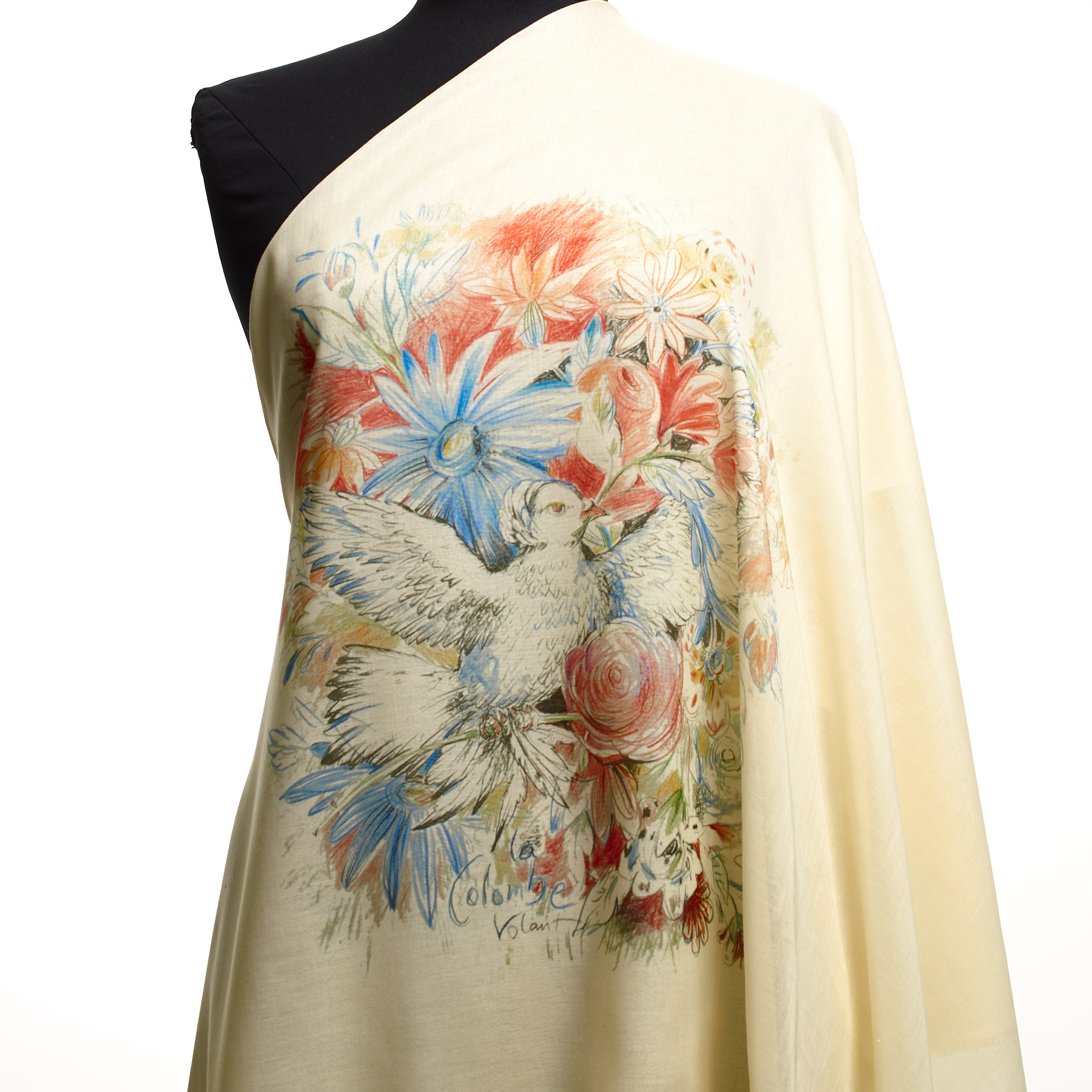 Batista, Algodón, Estampado, Antique White&Color Mix (F000034499) - Maniquí