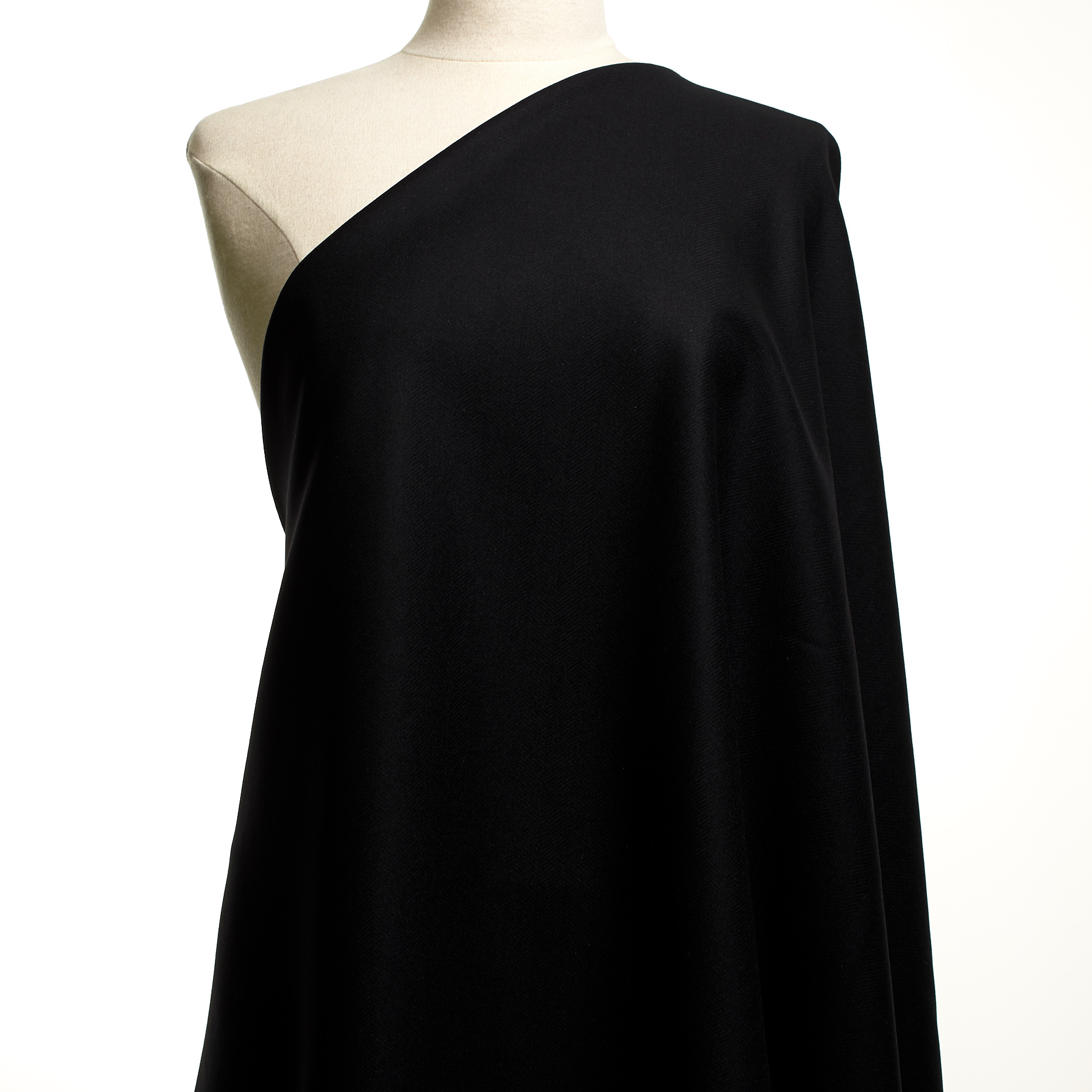 TWILL, WOOL, CASHMERE BLEND, RAVEN BLACK (F000048959) - Mannequin