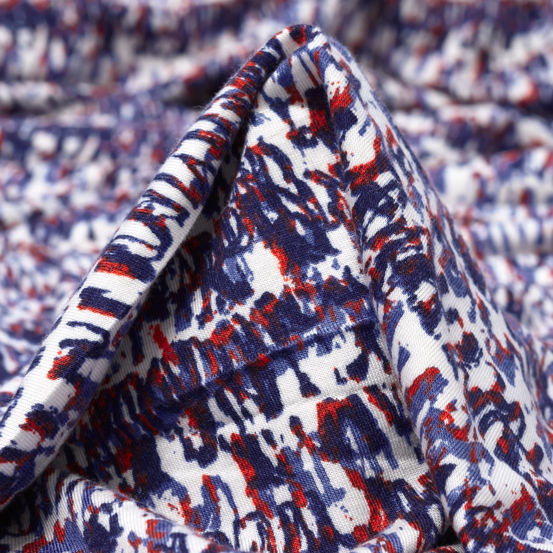 Одиночный Джерси, Вискоза, Принт, Cherry Tomato&Indigo (F000032476)