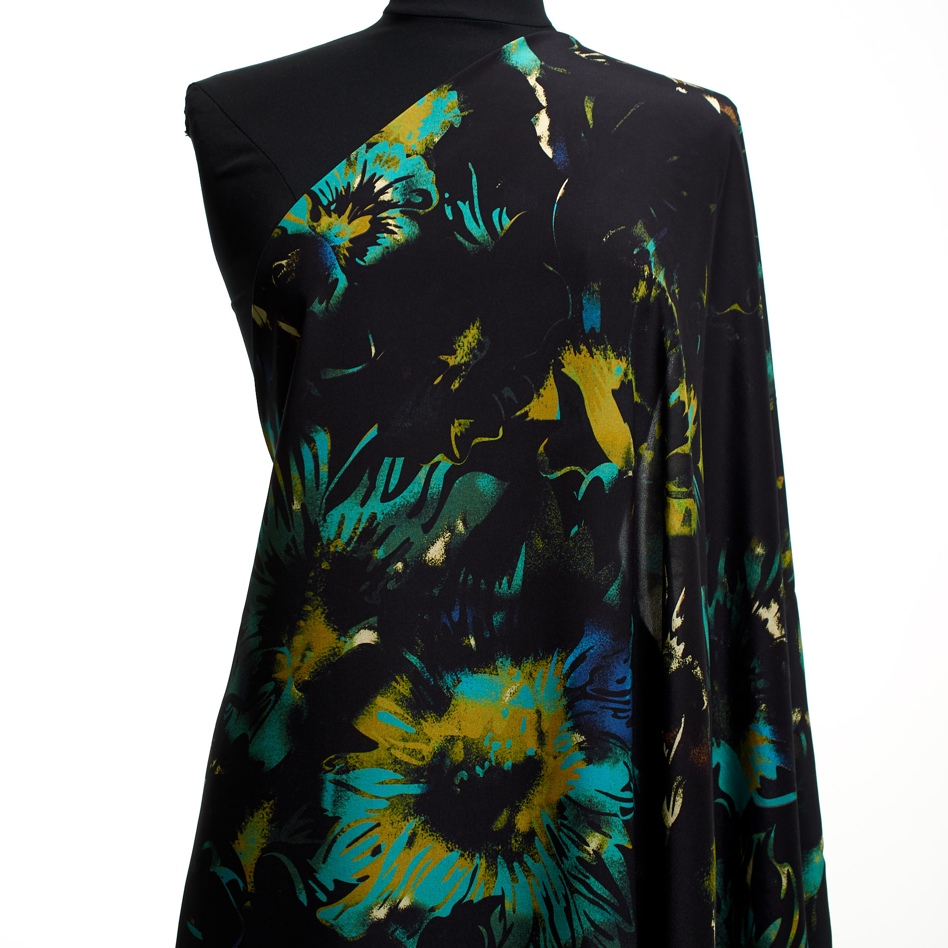 Crêpe, Seda, Estampado, Tropical Green&Honey (T0000620) - Maniquí