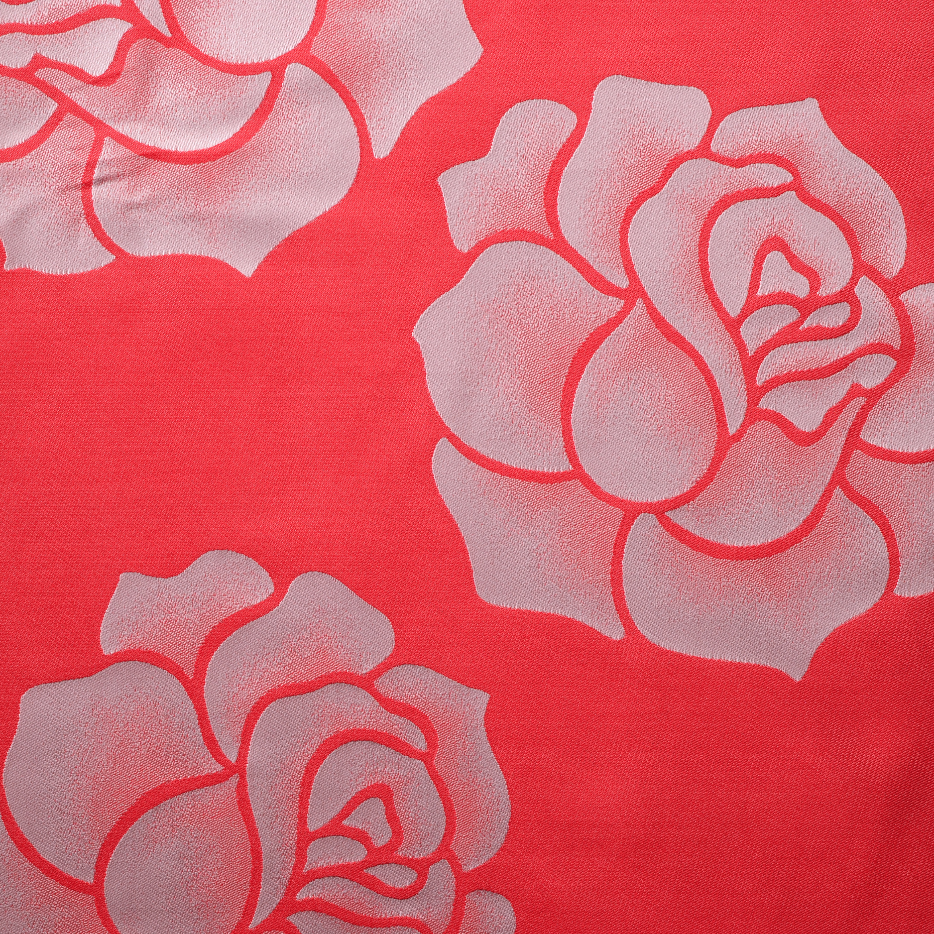 JACQUARD, FLORAL, STRAWBERRY&IVORY (F000023581) - Texture