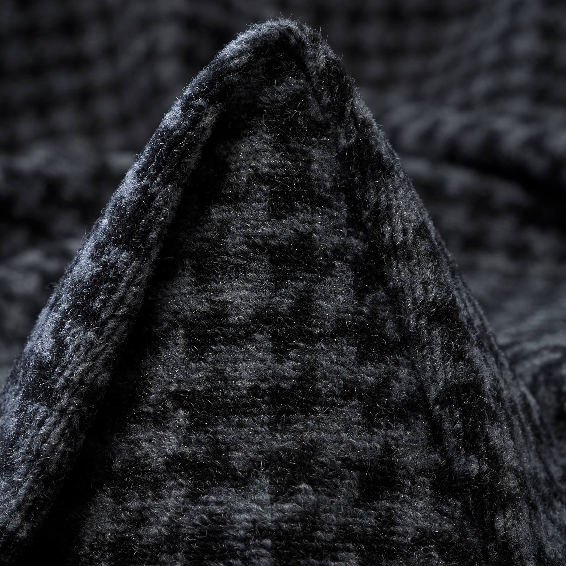 JERSEY, WOOL, HOUNDSTOOTH, CHISELED STONE&RAVEN BLACK (F000047398)