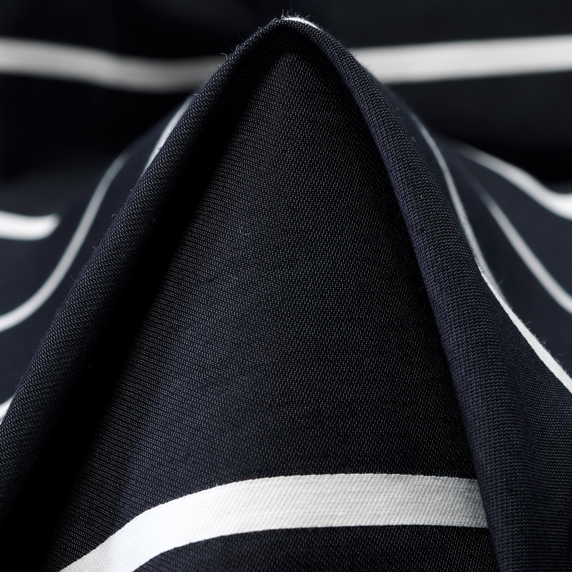 Твил, Хлопок, Полоска, Midnight Blue&Snow White (F000043363)