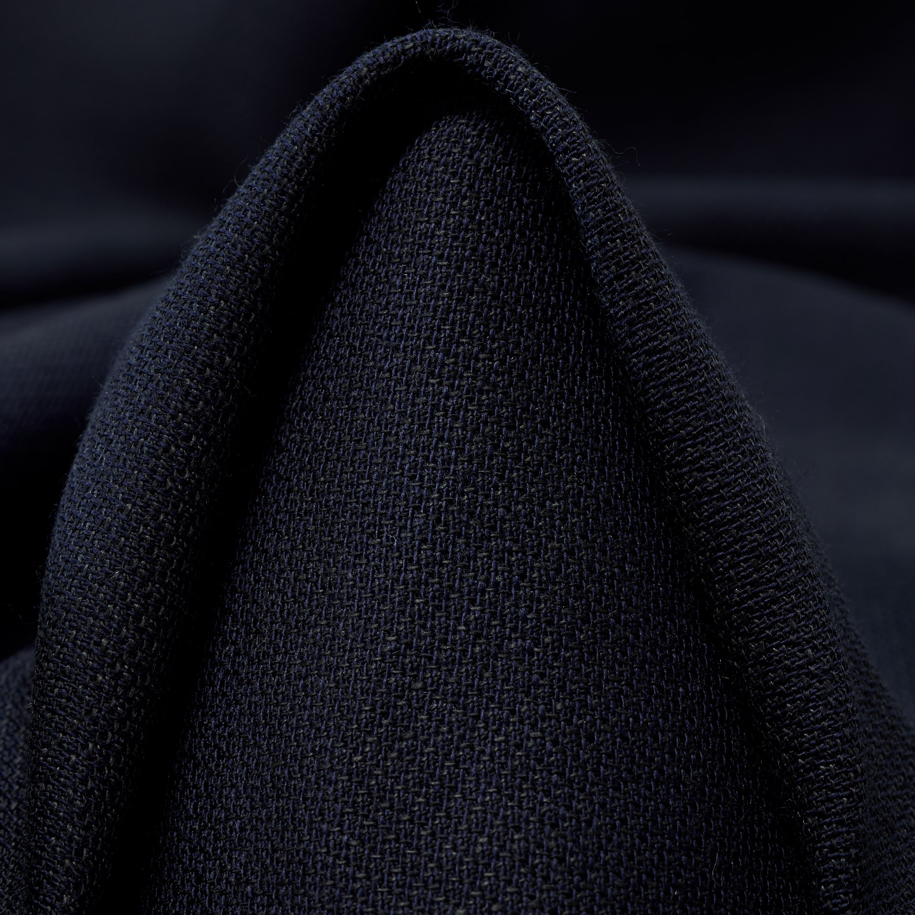 PIQUÉ, VIRGIN WOOL, LINEN, OUTER SPACE (F000045167)