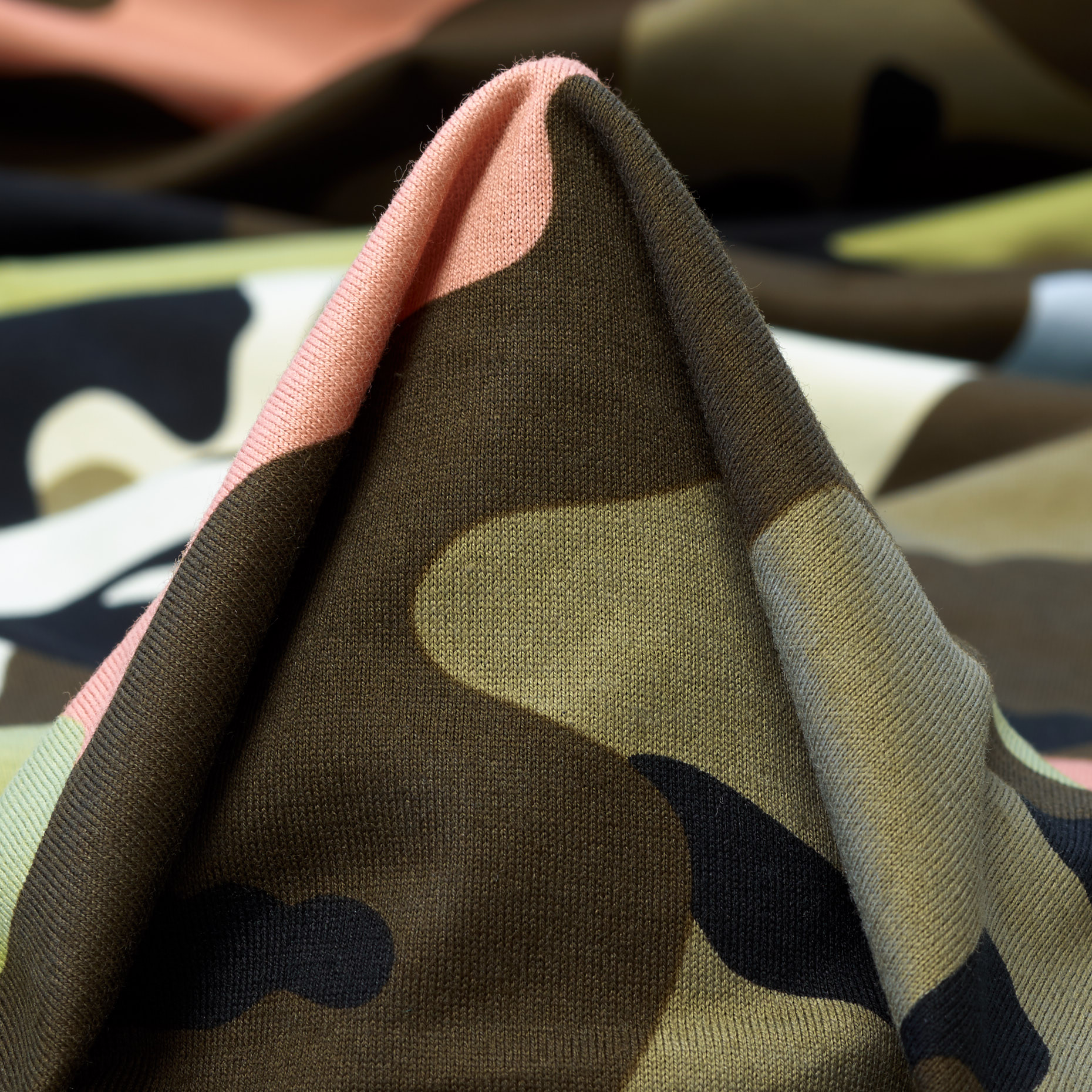 SINGLE JERSEY, COTTON, CAMOUFLAGE, PALE KIWI&LIGHT LILAC (F000038668)