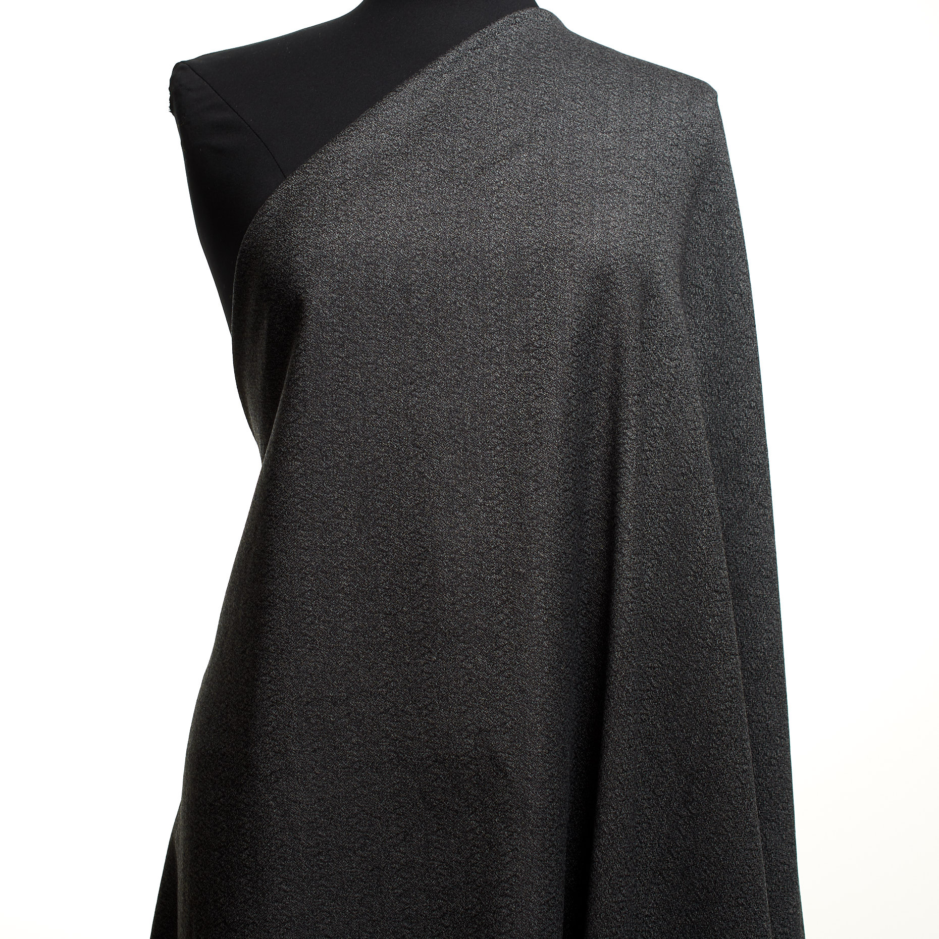 VIRGIN WOOL, MELANGE, ELASTIC, BLACKENED PEARL (F000030017) - Mannequin