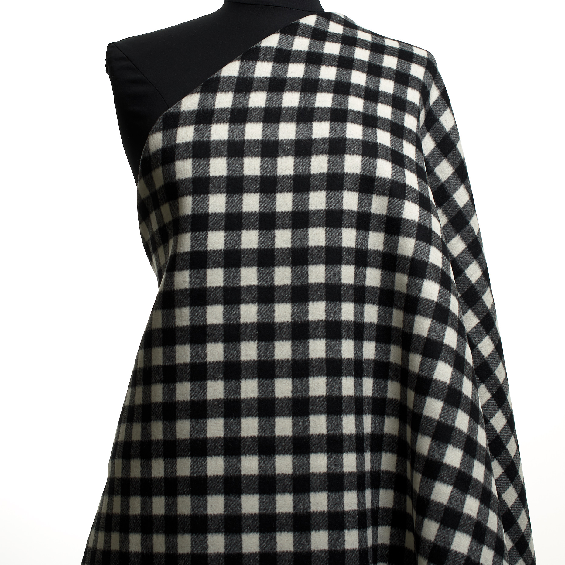 DOUBLE, WOOL, CHECK, VANILLA ICE&RAVEN BLACK (F000047852) - Mannequin