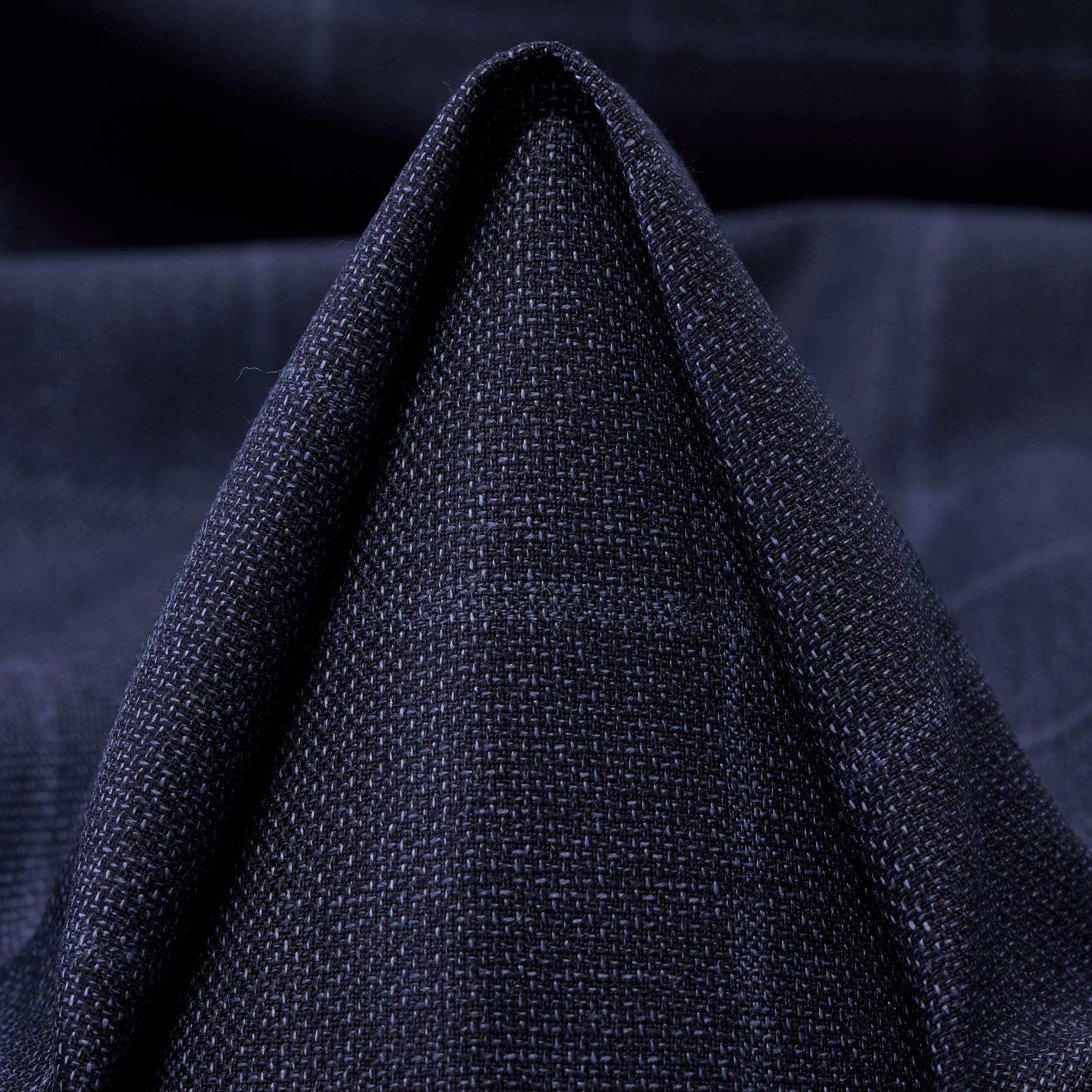 VIRGIN WOOL, CHECK, NIGHTSHADOW BLUE