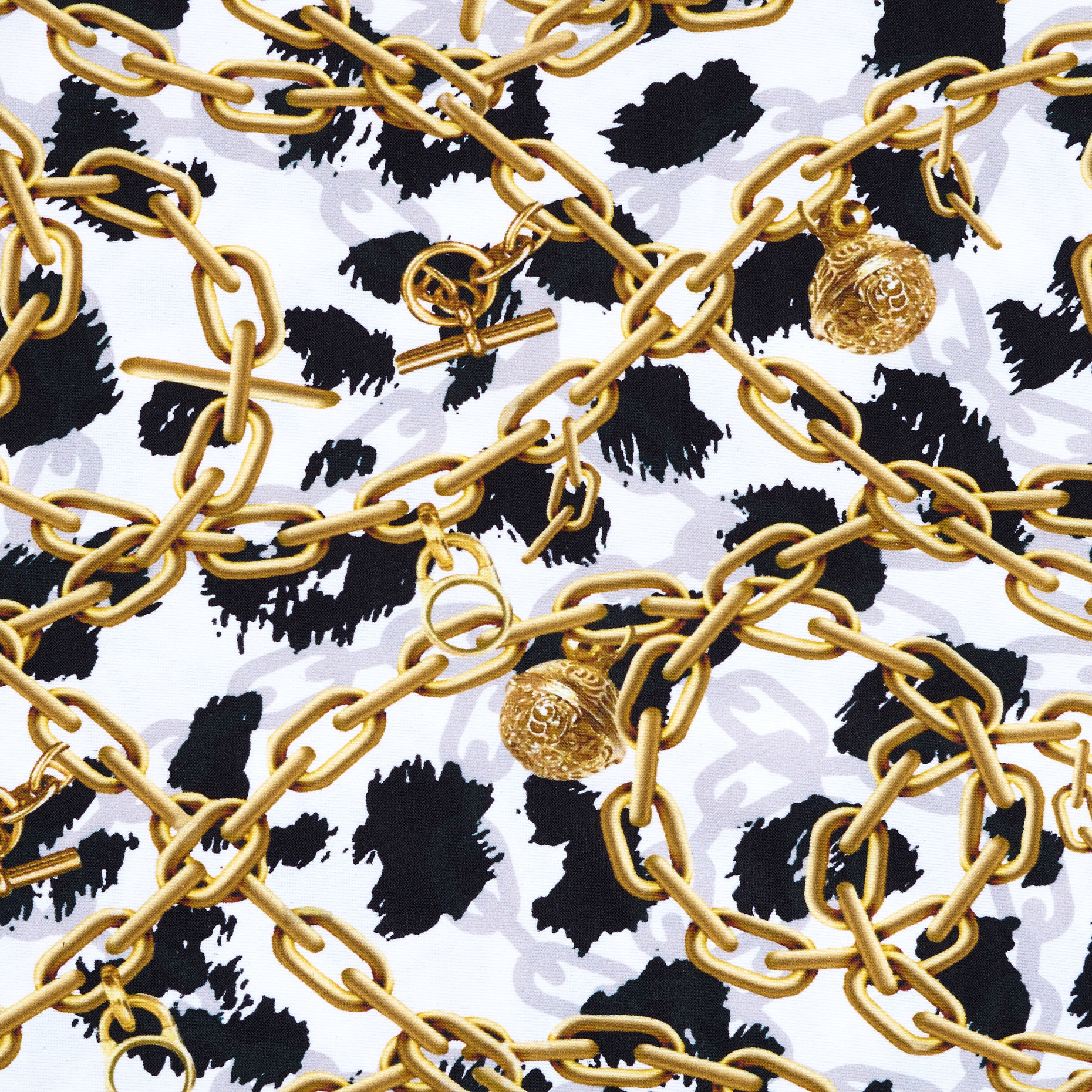 Techno Jersey, Imprimé, Haute Elasticité, Brilliant White&Gilded Beige (F000041443) - Tissage