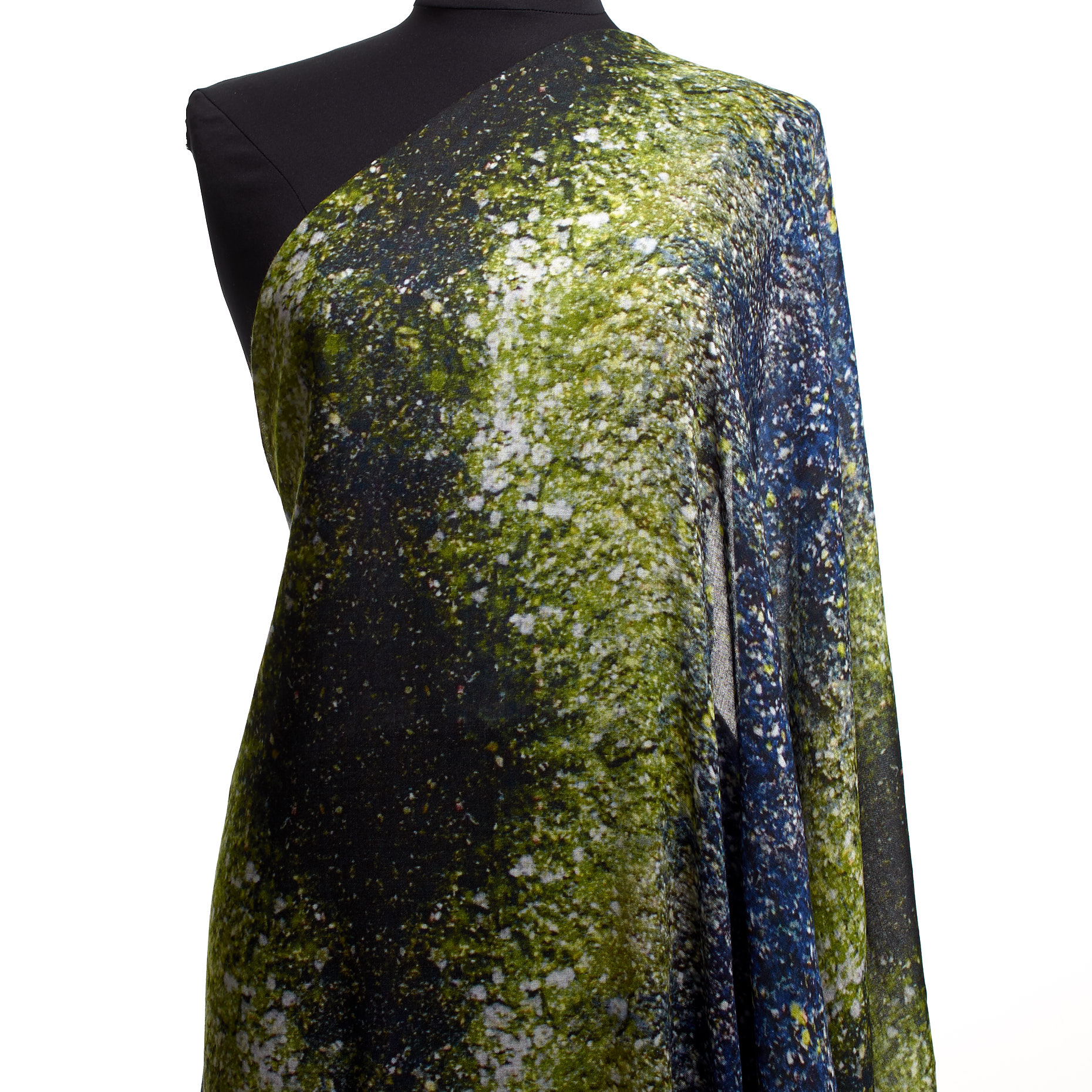 CHIFFON, COTTON, PRINTED, BLUE QUARTZ&LETTUCE GREEN (F000041388) - Mannequin