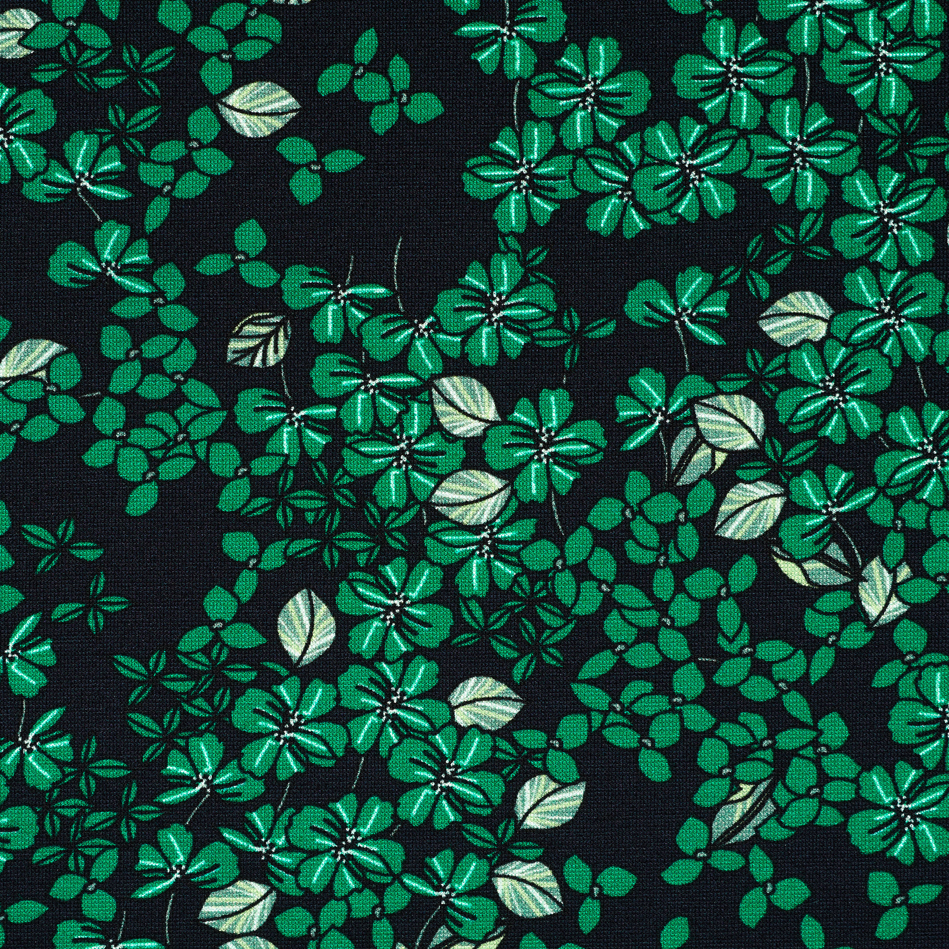 Jersey, Viscosa, Floreale, Pepper Green (F000037919) - Trama