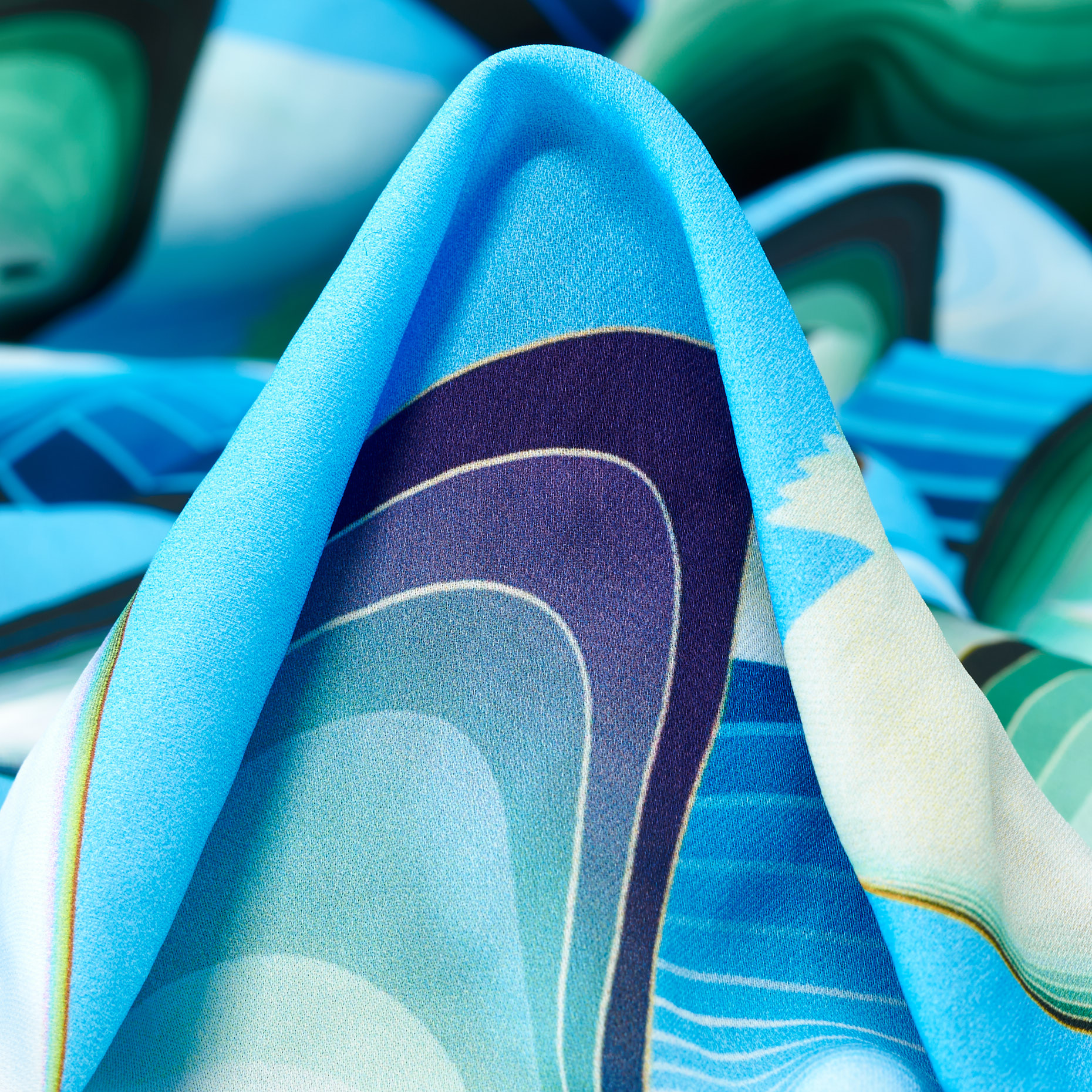 CADY, PRINTED, MALIBU BLUE